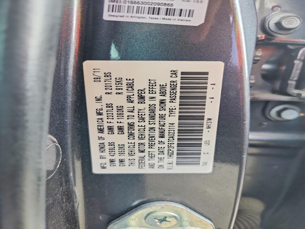 2012 Honda Accord Se Gray vin: 1HGCP2F67CA023114