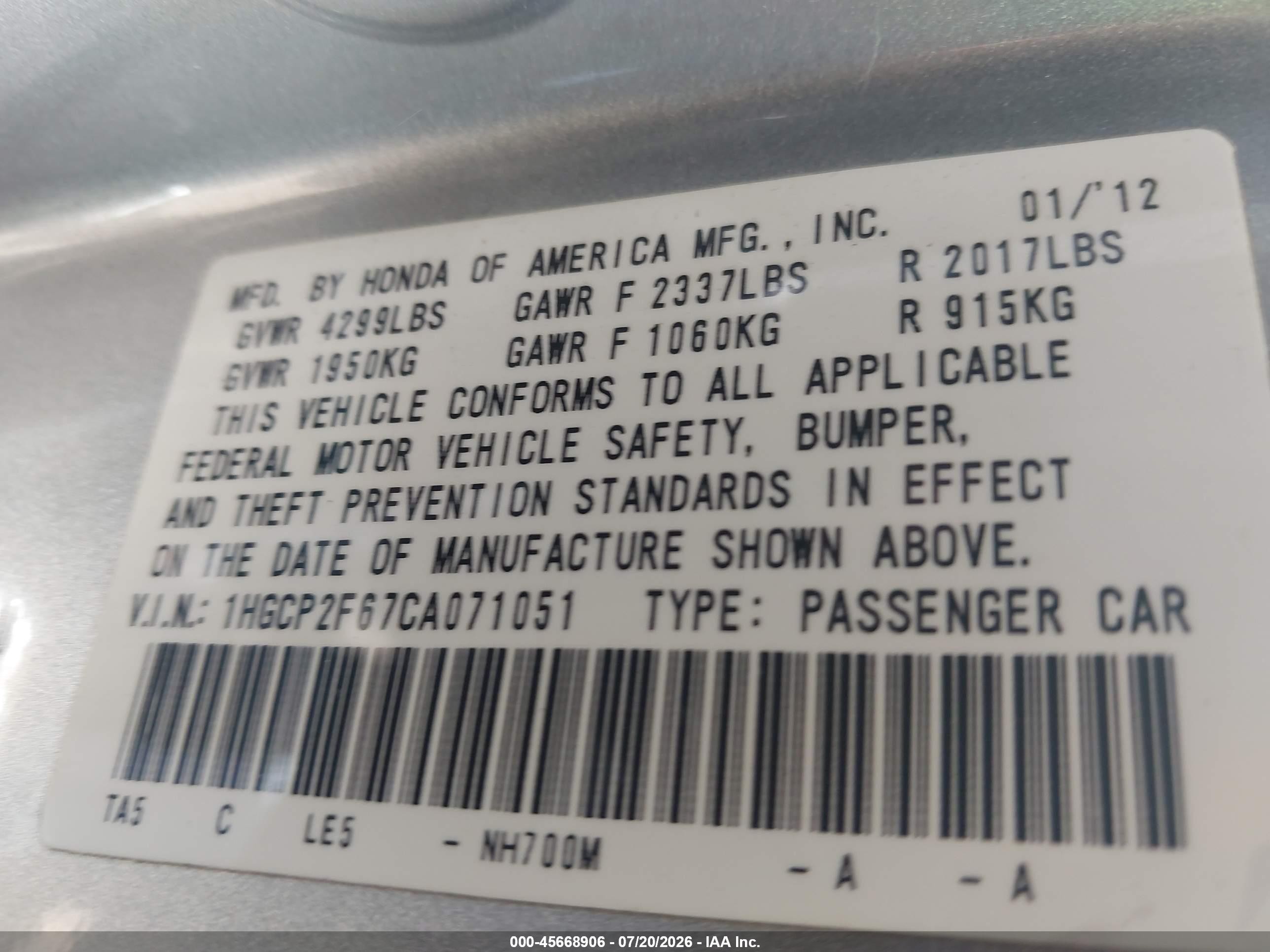 2012 Honda Accord 2.4 Se Silver vin: 1HGCP2F67CA071051