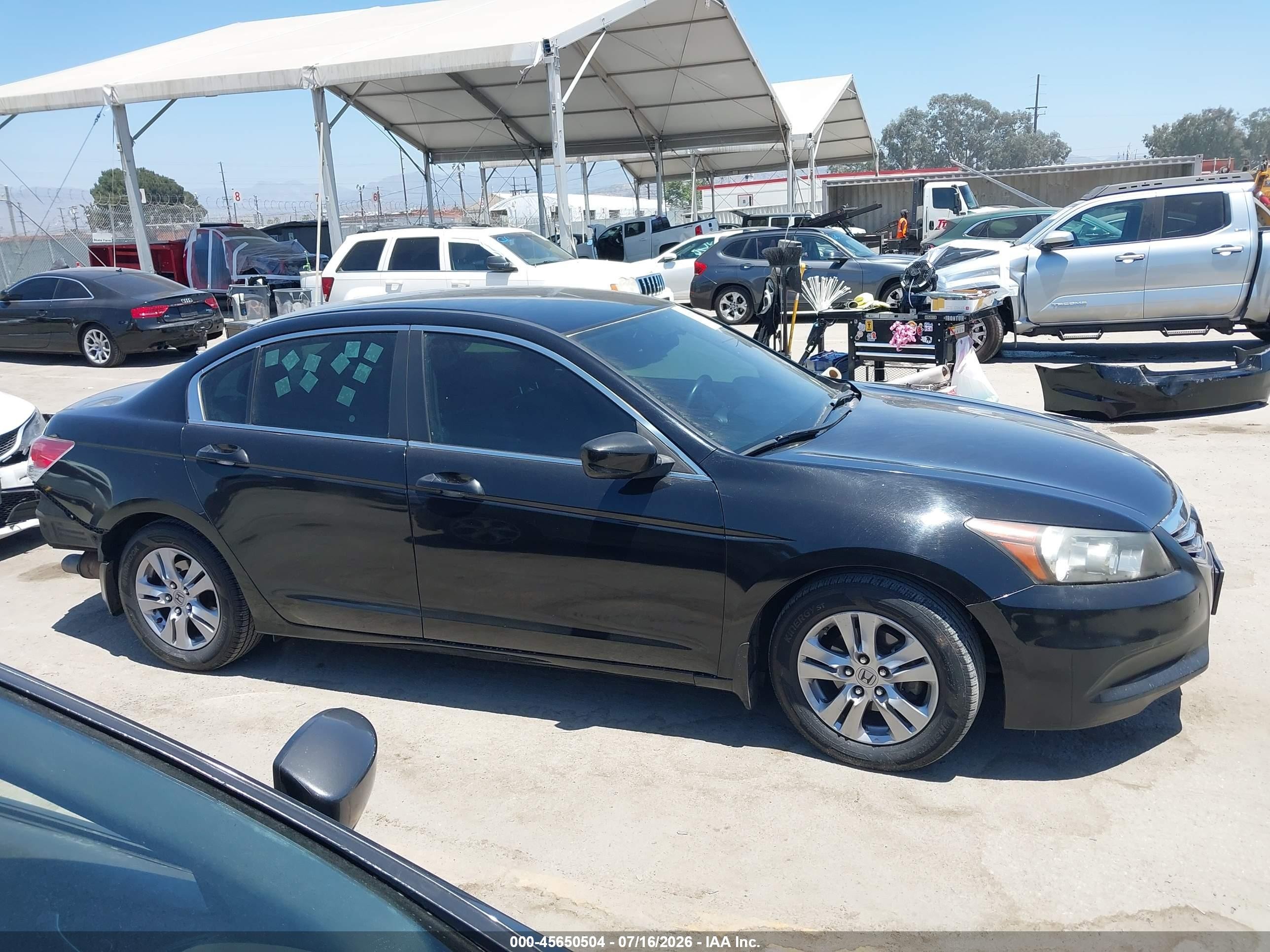 2012 Honda Accord 2.4 Se Black vin: 1HGCP2F67CA163292