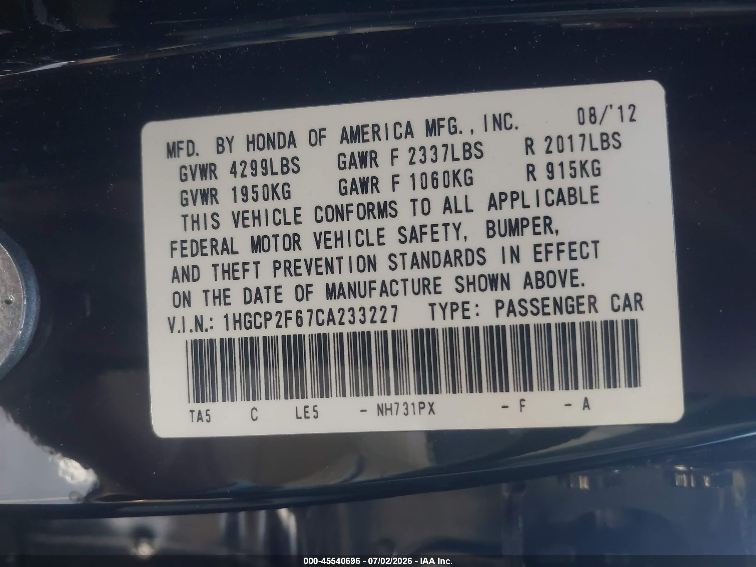 2012 Honda Accord 2.4 Se Black vin: 1HGCP2F67CA233227