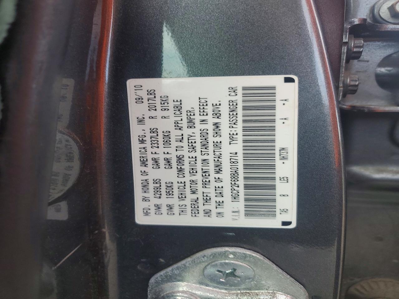 2011 Honda Accord Se Gray vin: 1HGCP2F68BA018714