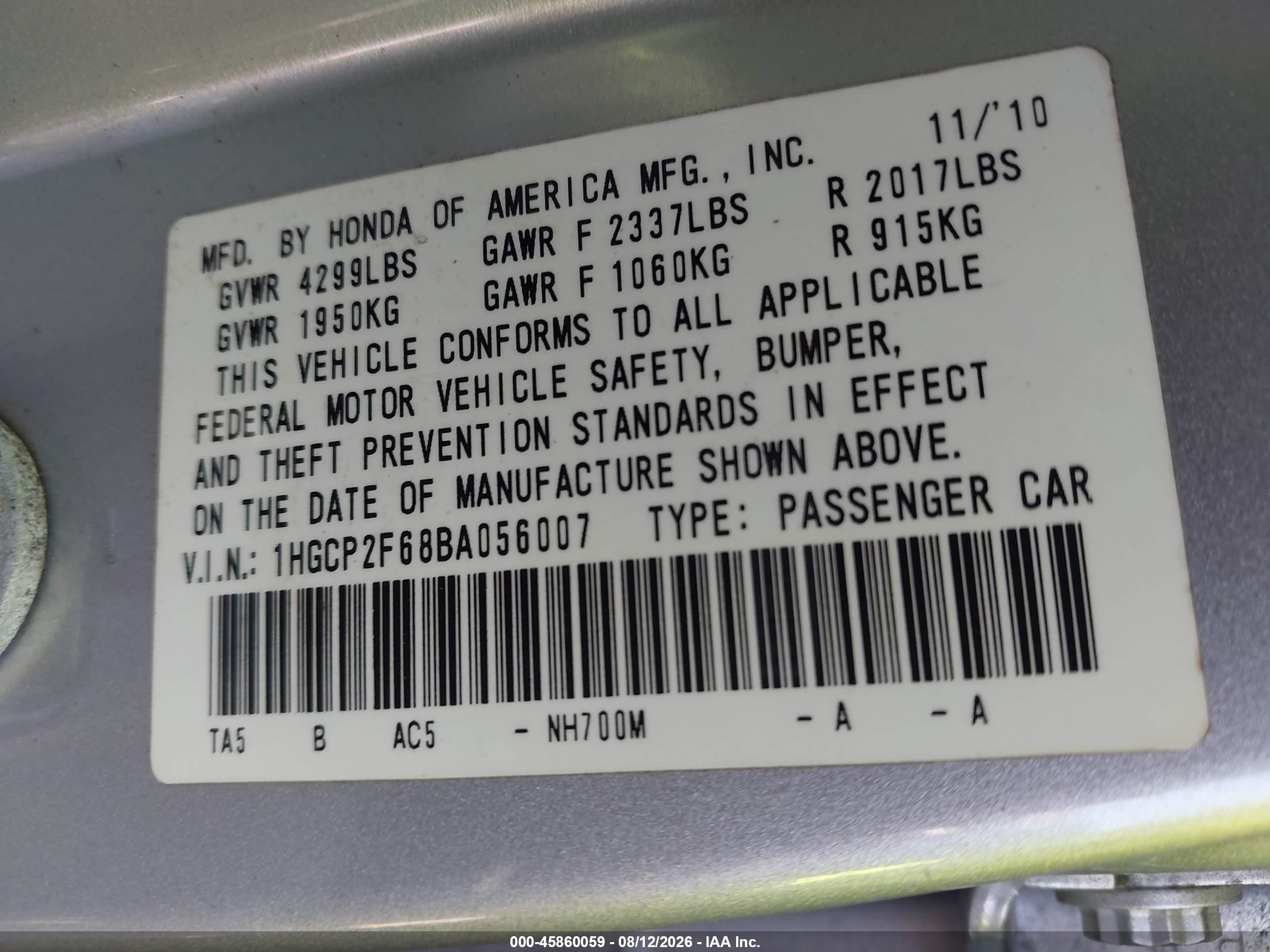 2011 Honda Accord 2.4 Se Silver vin: 1HGCP2F68BA056007