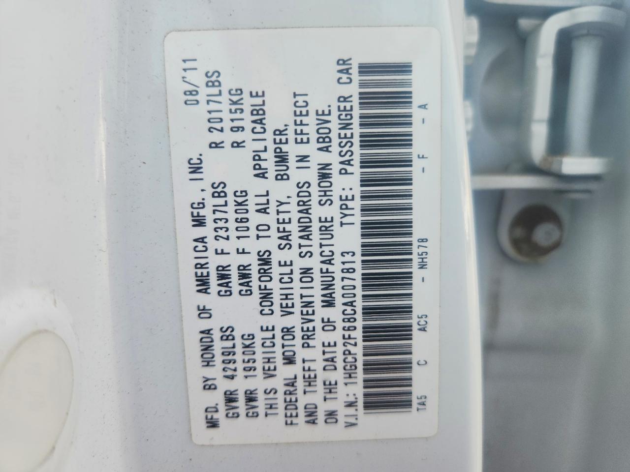 2012 Honda Accord Se White vin: 1HGCP2F68CA007813