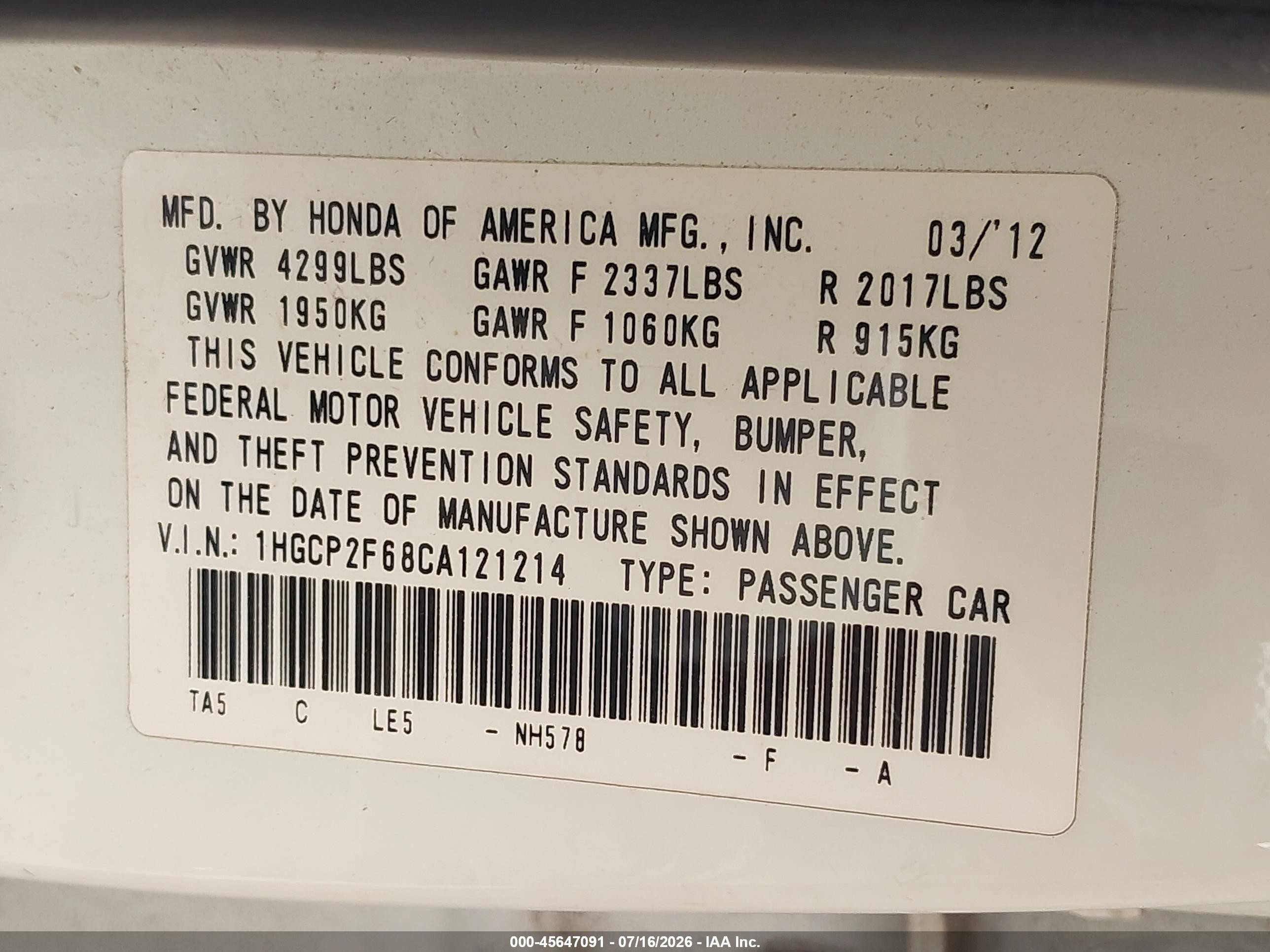 2012 Honda Accord 2.4 Se White vin: 1HGCP2F68CA121214