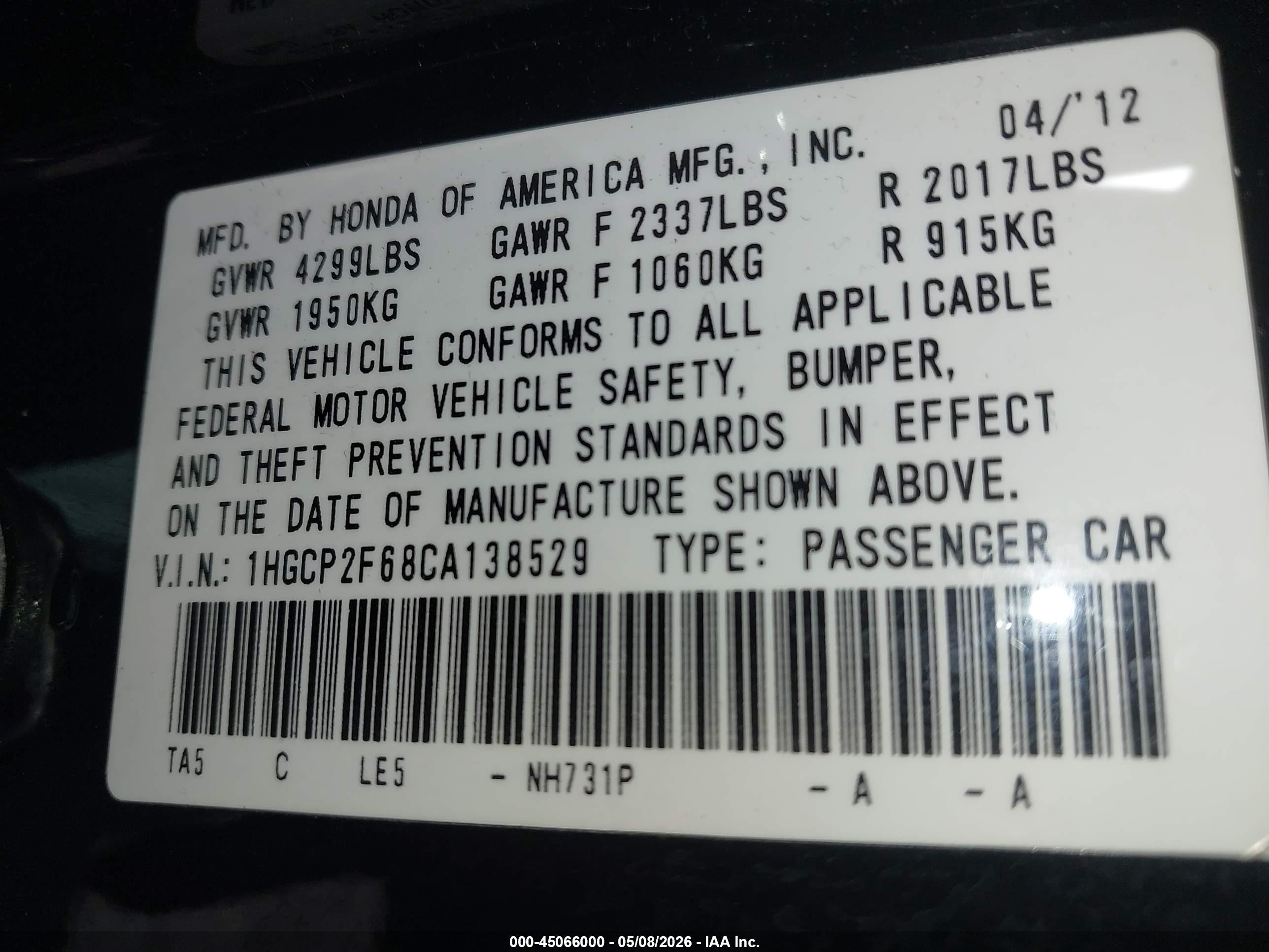 2012 Honda Accord 2.4 Se Black vin: 1HGCP2F68CA138529