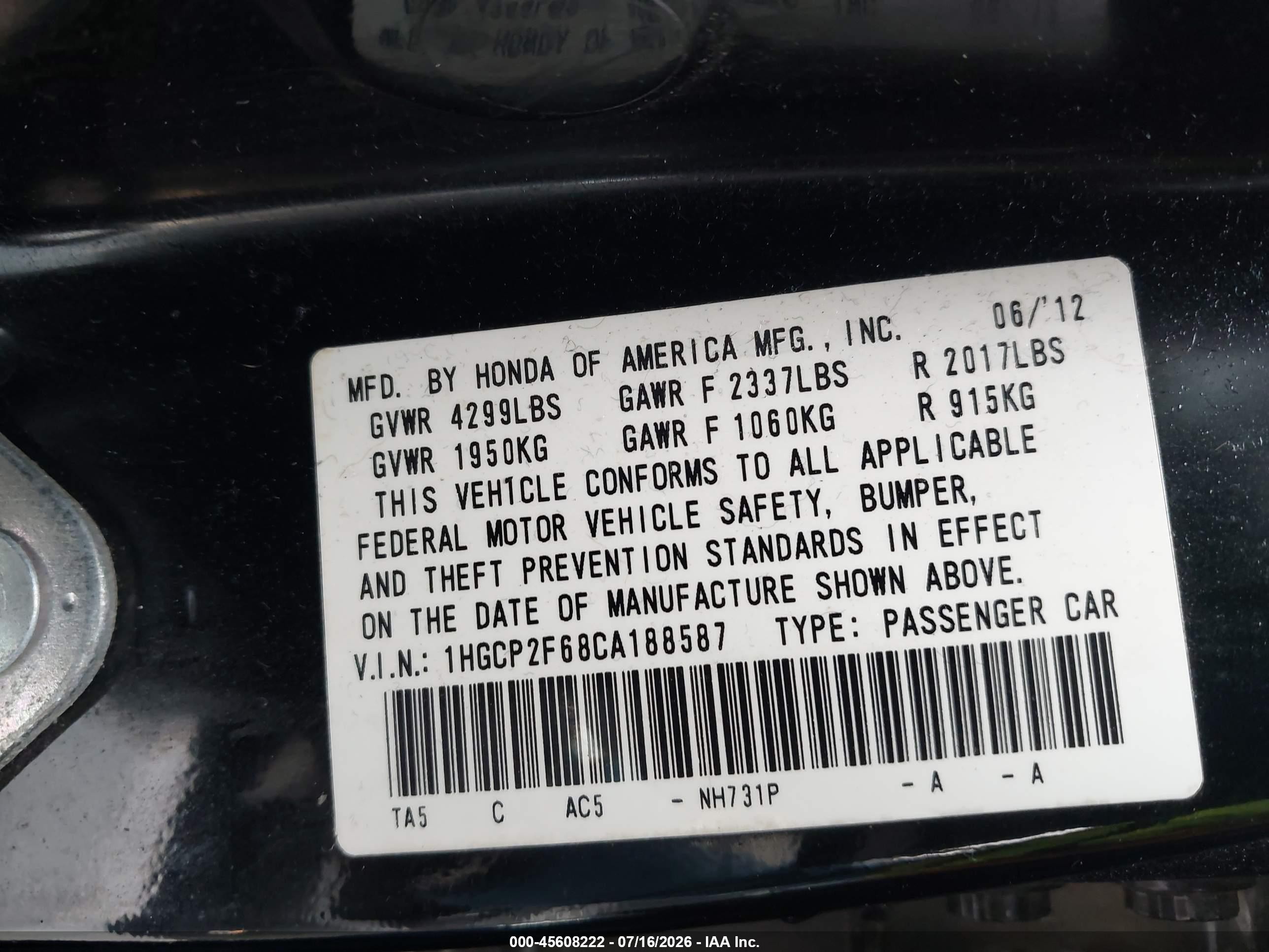 2012 Honda Accord 2.4 Se Black vin: 1HGCP2F68CA188587