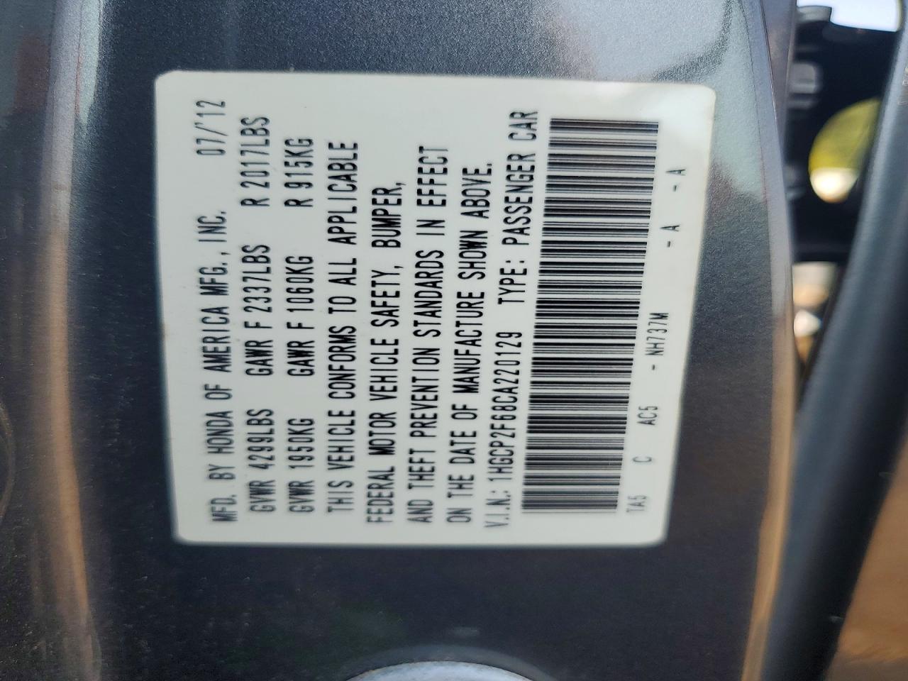 2012 Honda Accord Se Gray vin: 1HGCP2F68CA220129