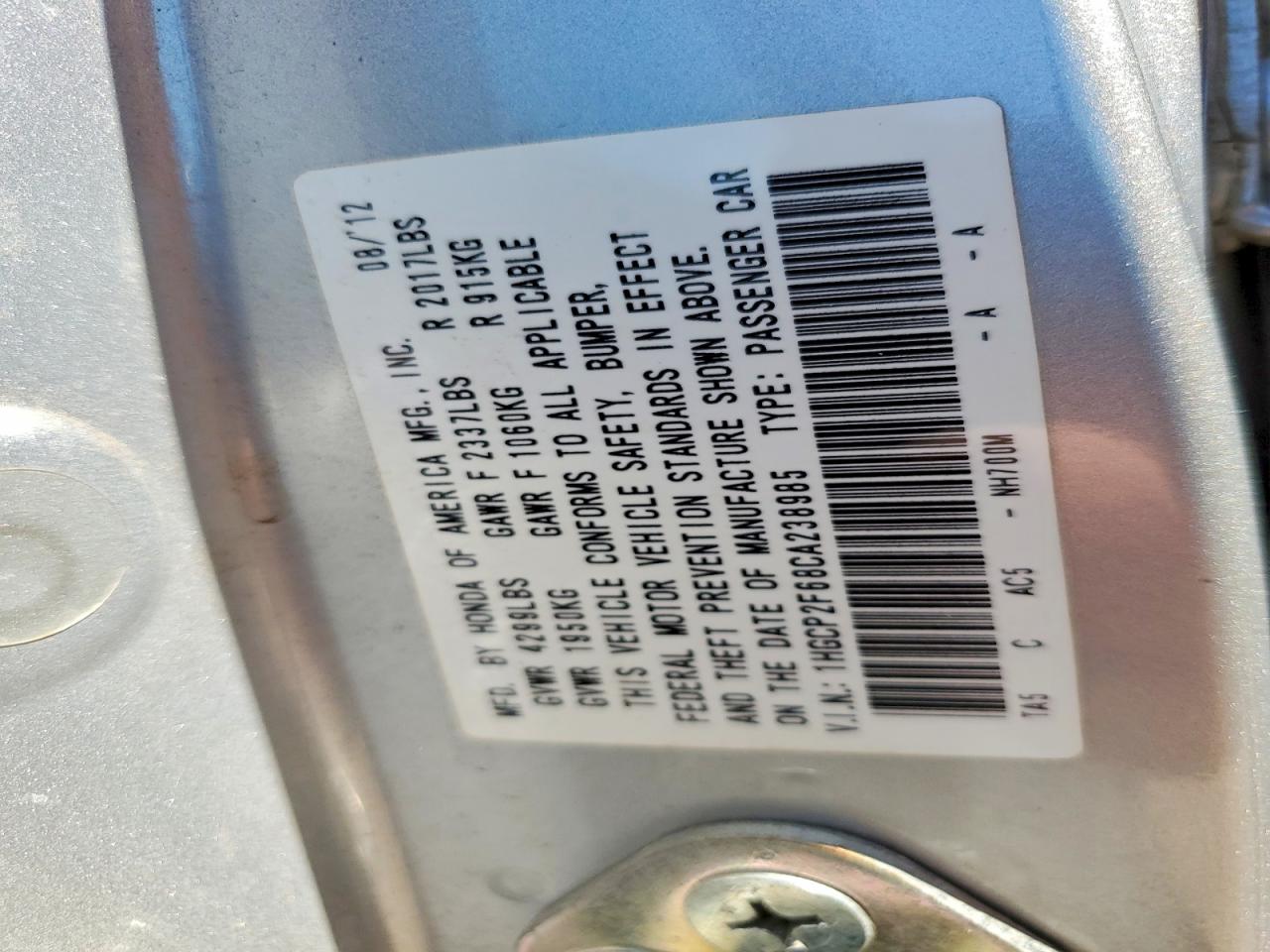 2012 Honda Accord Se Silver vin: 1HGCP2F68CA238985