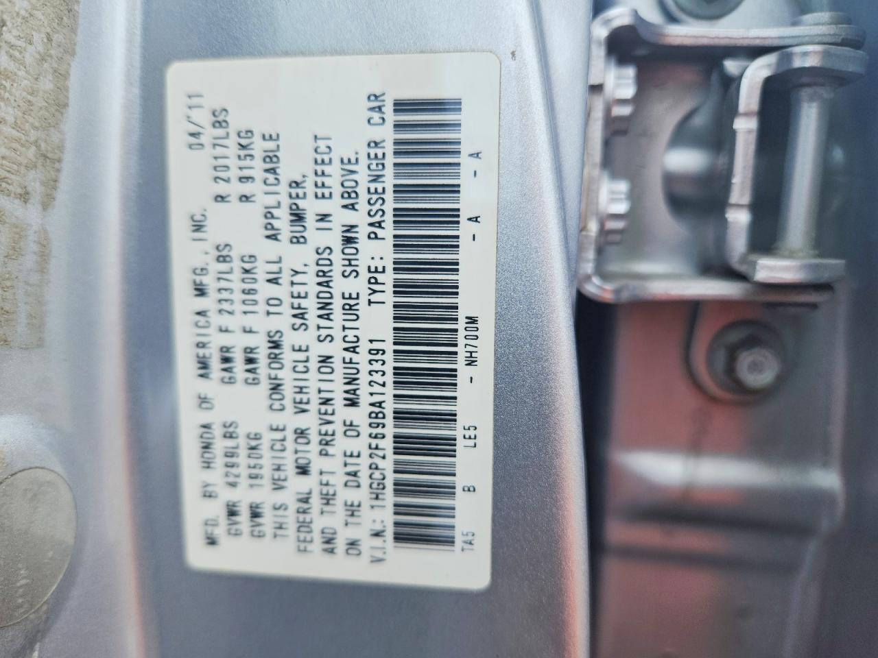 2011 Honda Accord Se Silver vin: 1HGCP2F69BA123391