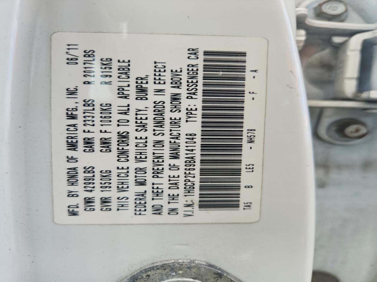 2011 Honda Accord Se White vin: 1HGCP2F69BA141048