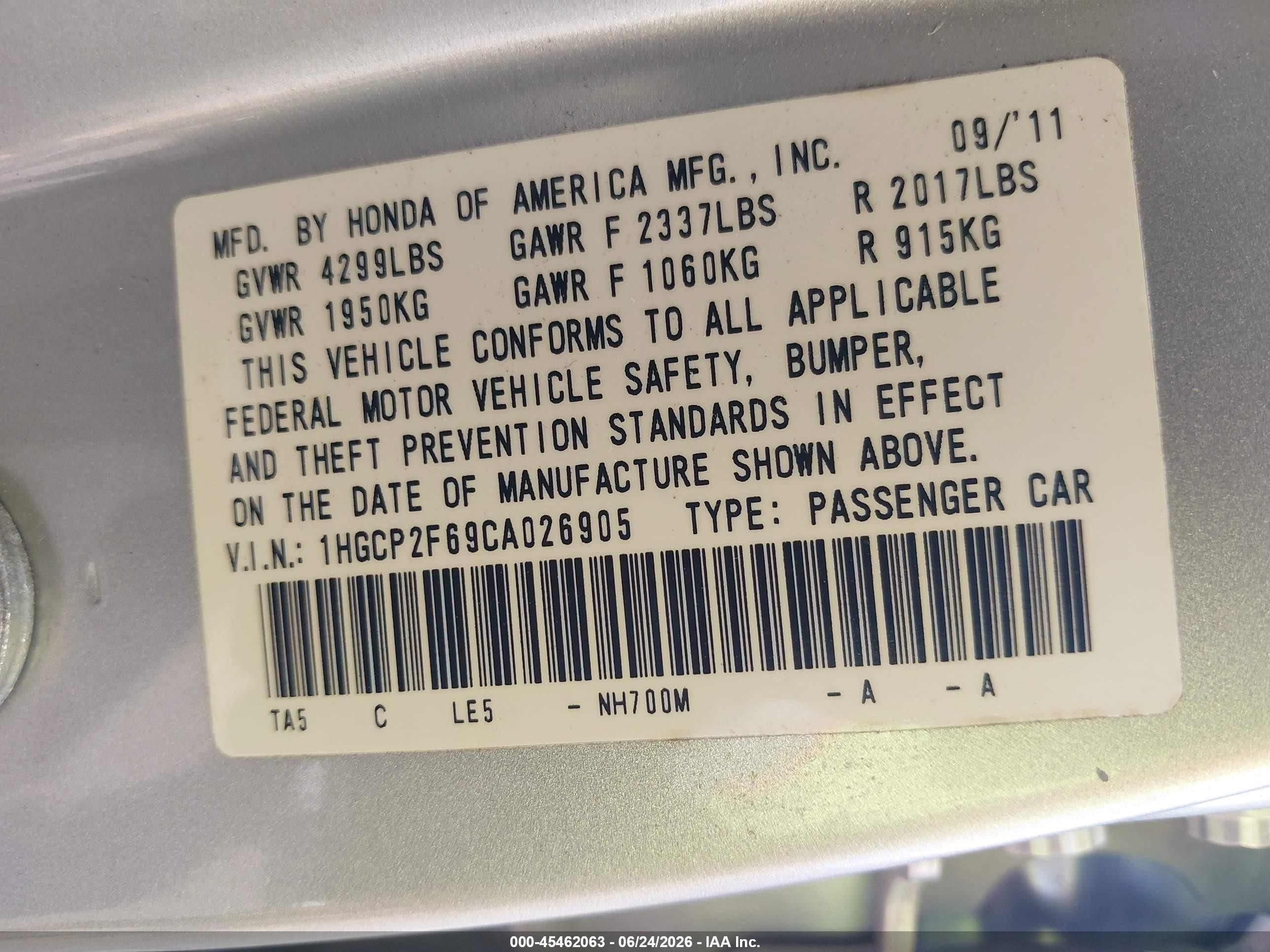 2012 Honda Accord 2.4 Se Silver vin: 1HGCP2F69CA026905