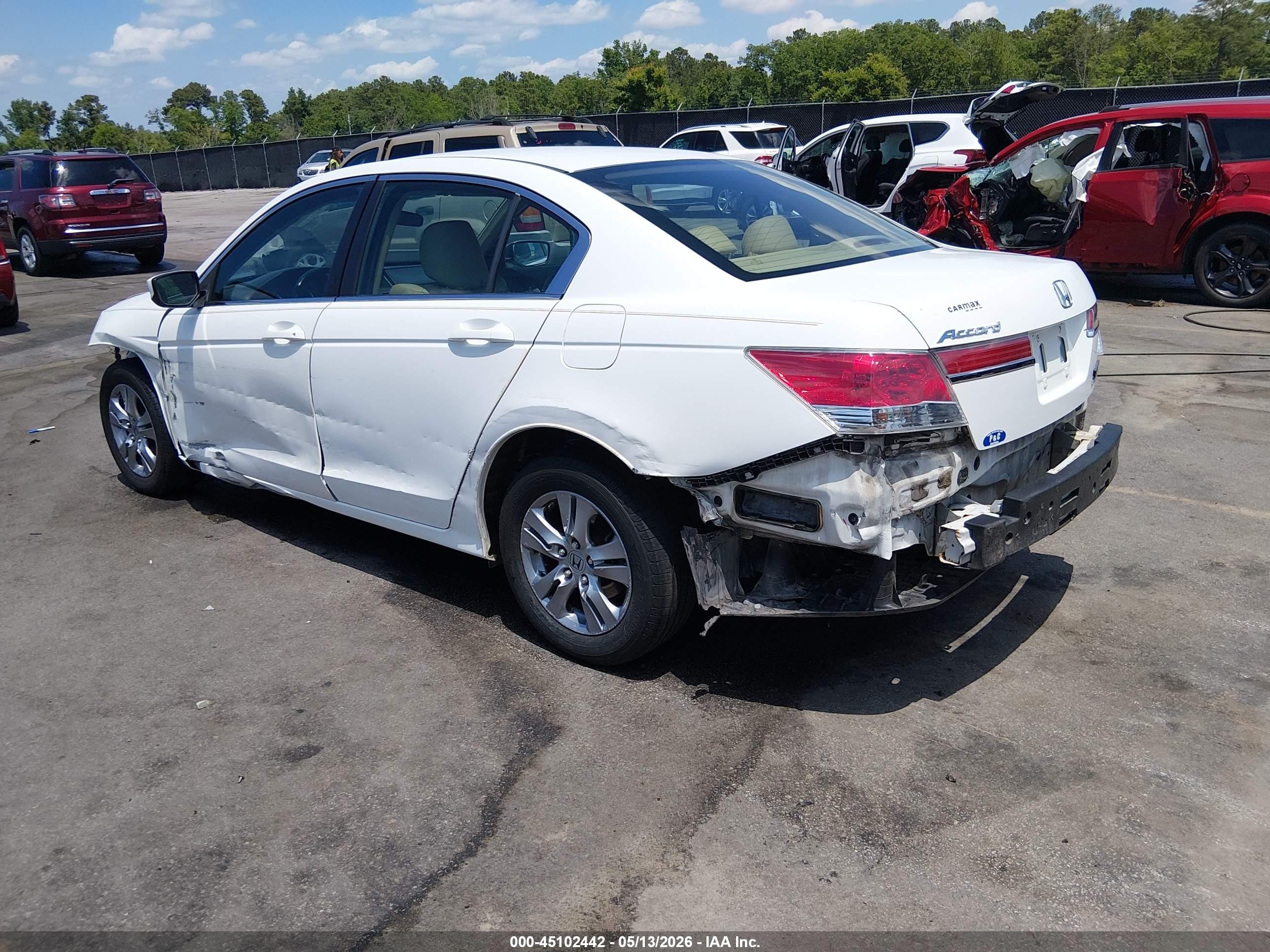2012 Honda Accord 2.4 Se White vin: 1HGCP2F69CA071262