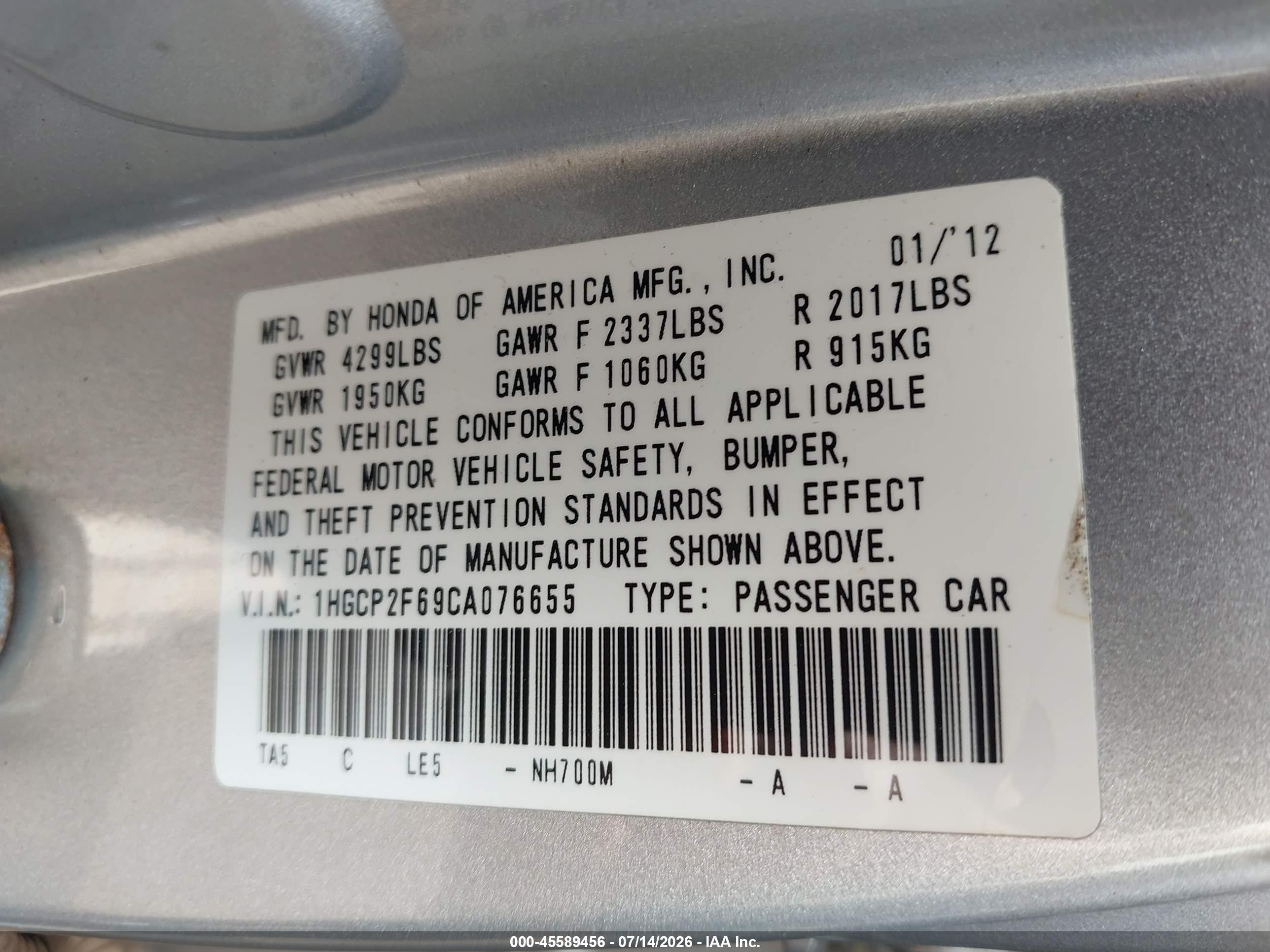 2012 Honda Accord 2.4 Se Silver vin: 1HGCP2F69CA076655