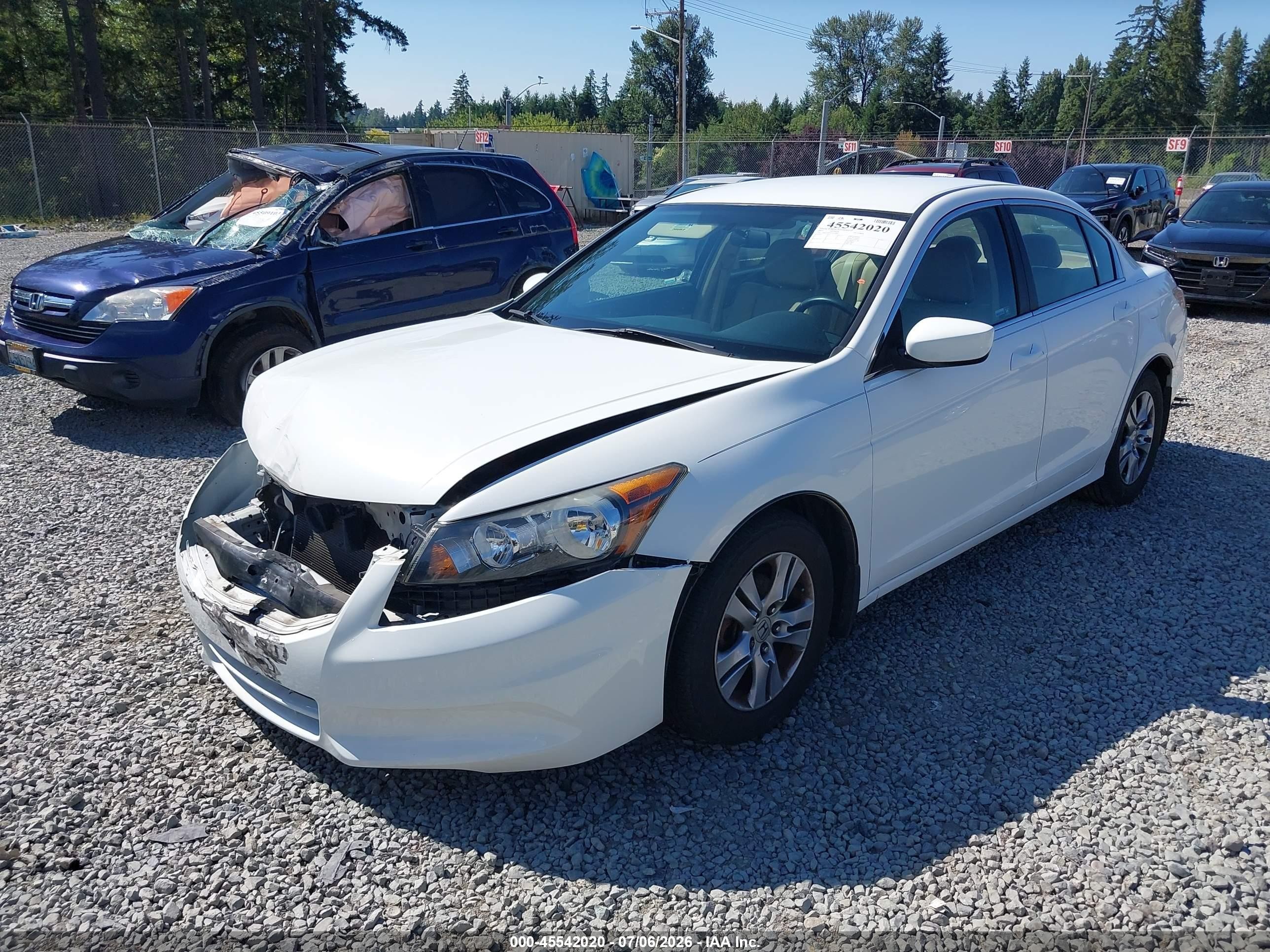 2012 Honda Accord 2.4 Se Белый vin: 1HGCP2F69CA179803
