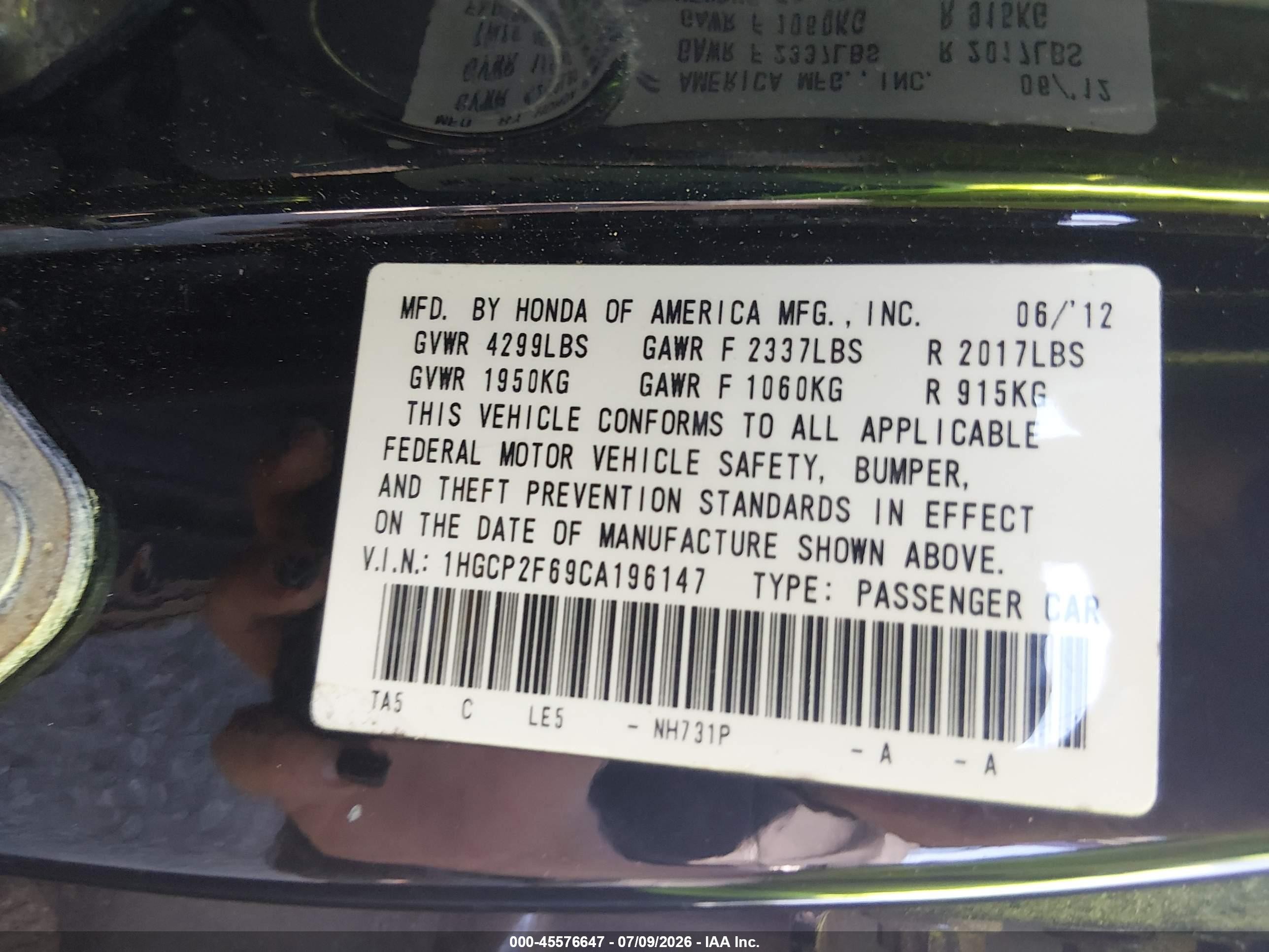 2012 Honda Accord 2.4 Se Black vin: 1HGCP2F69CA196147