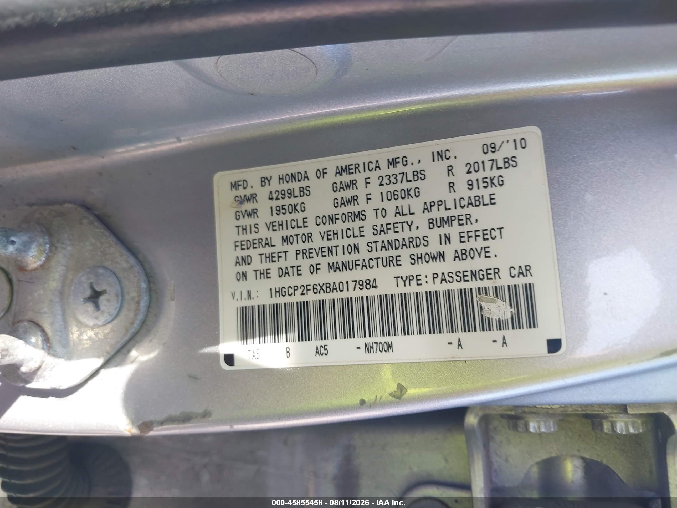 2011 Honda Accord 2.4 Se Silver vin: 1HGCP2F6XBA017984