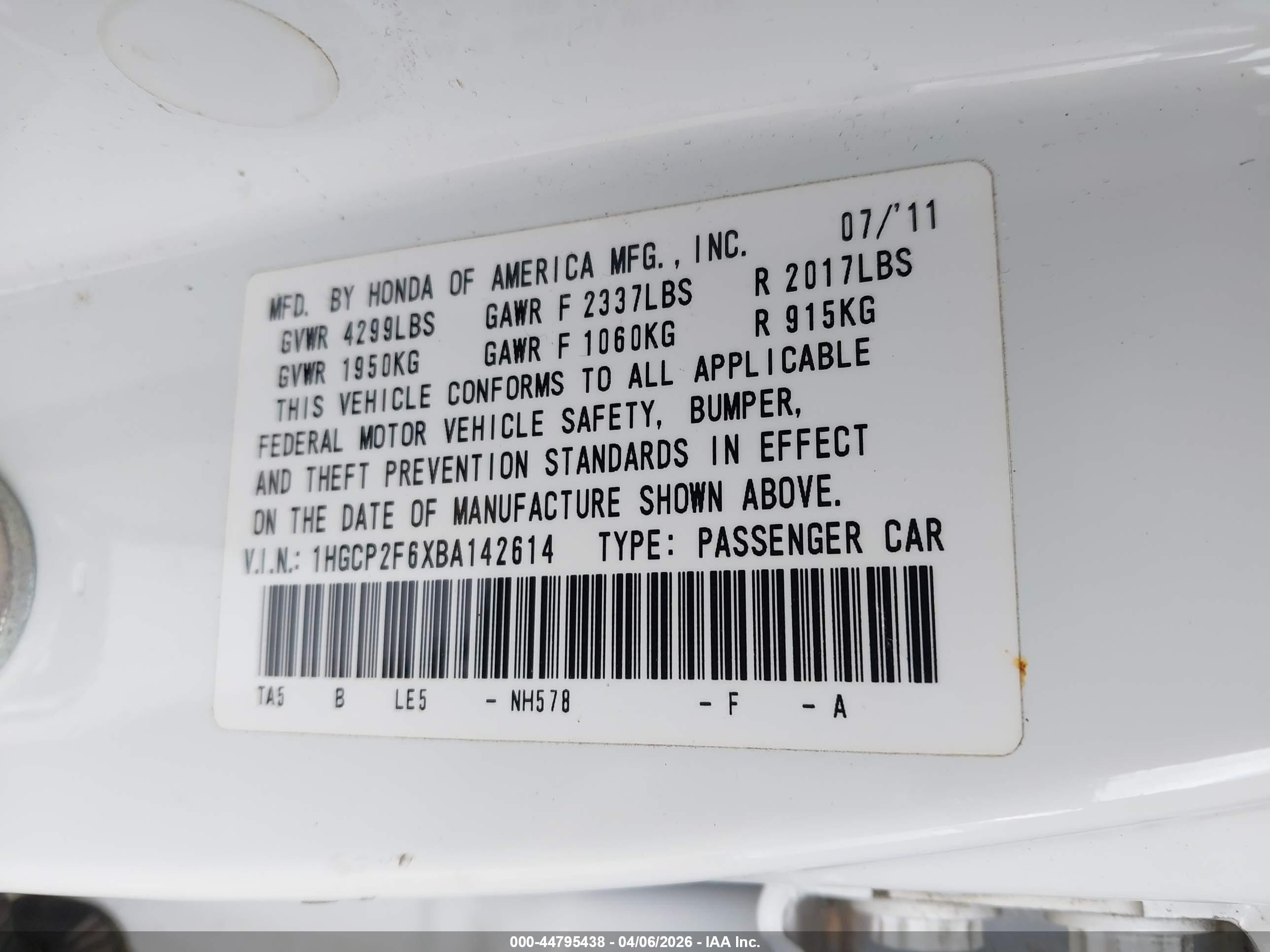 2011 Honda Accord 2.4 Se White vin: 1HGCP2F6XBA142614