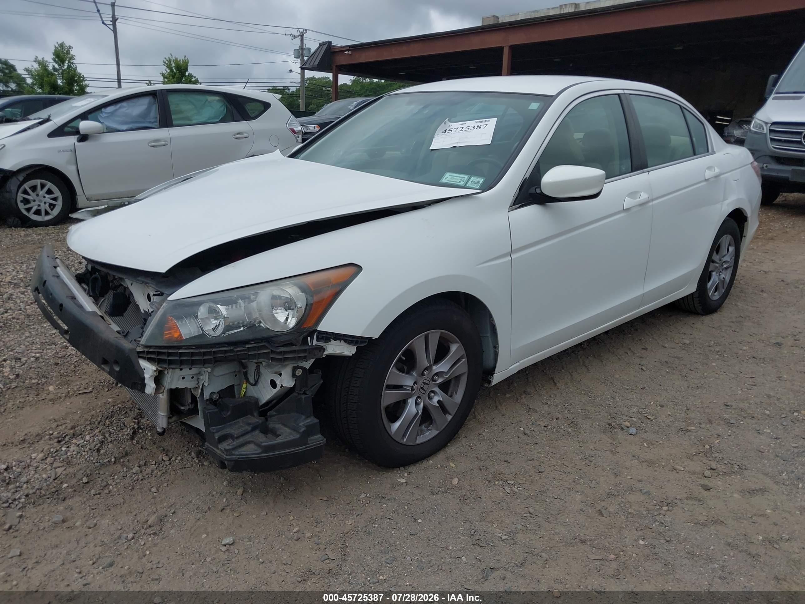 2012 Honda Accord 2.4 Se White vin: 1HGCP2F6XCA078446
