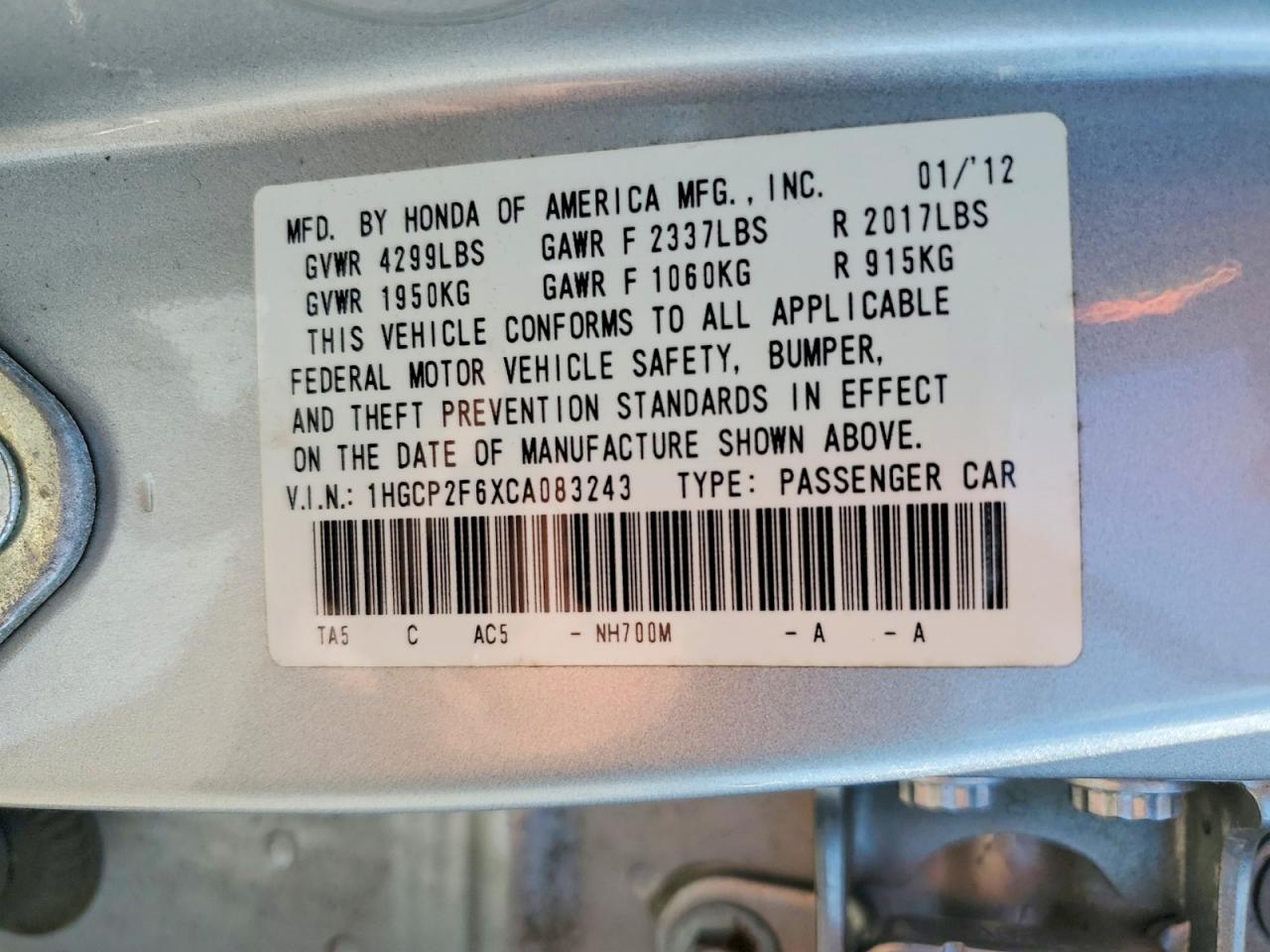 2012 Honda Accord Se Silver vin: 1HGCP2F6XCA083243