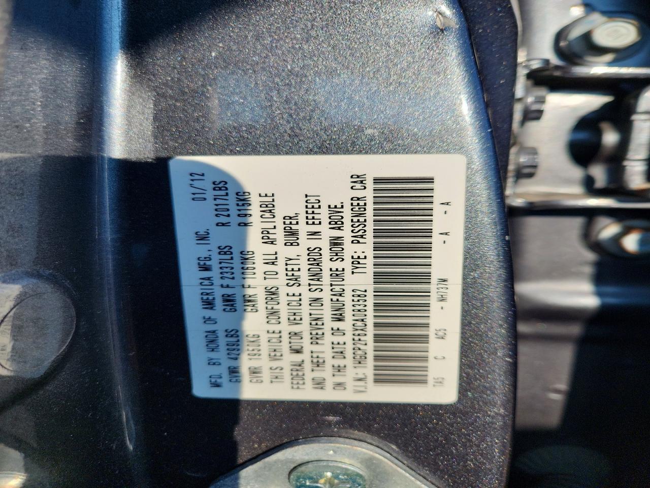 2012 Honda Accord Se Gray vin: 1HGCP2F6XCA083582