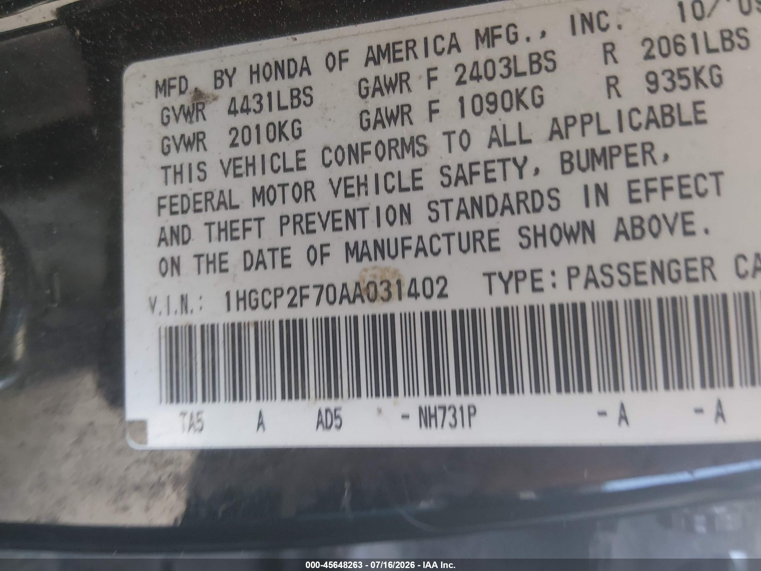 2010 Honda Accord 2.4 Ex Black vin: 1HGCP2F70AA031402
