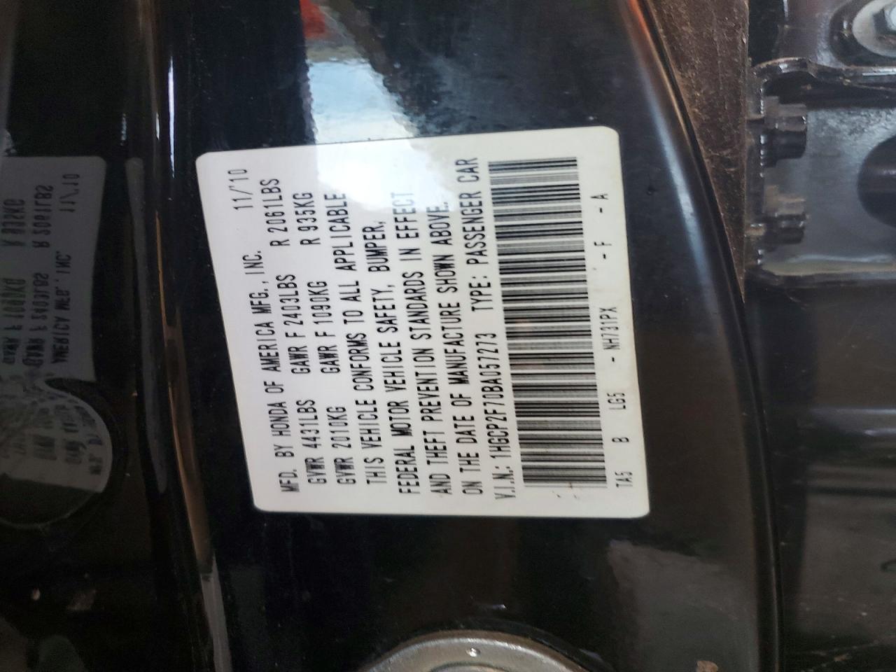 2011 Honda Accord Ex Black vin: 1HGCP2F70BA057273