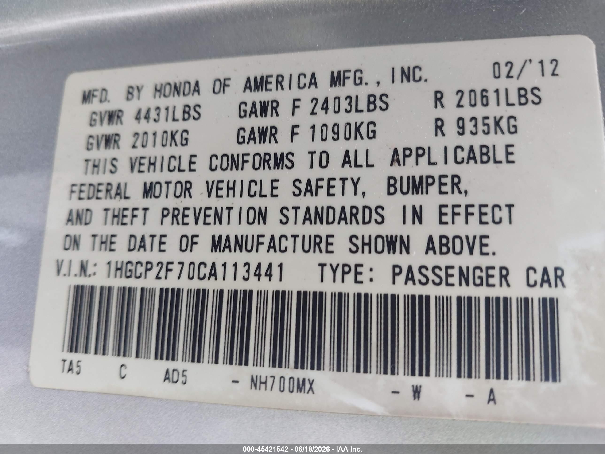 2012 Honda Accord 2.4 Ex Silver vin: 1HGCP2F70CA113441