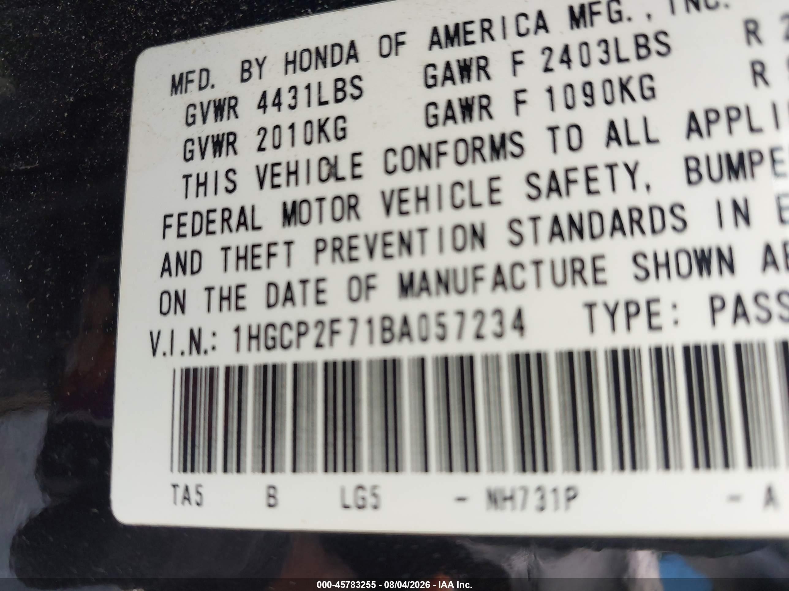 2011 Honda Accord 2.4 Ex Black vin: 1HGCP2F71BA057234