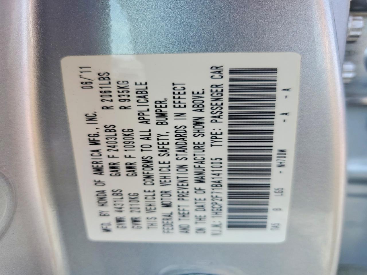 2011 Honda Accord Ex Silver vin: 1HGCP2F71BA141005