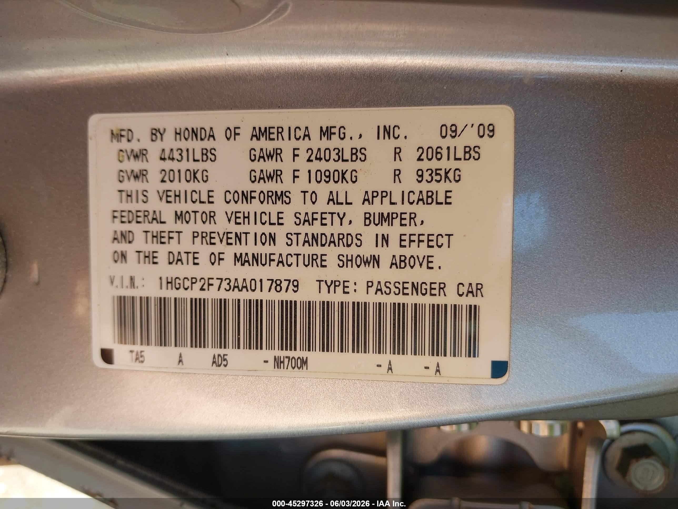2010 Honda Accord 2.4 Ex Silver vin: 1HGCP2F73AA017879