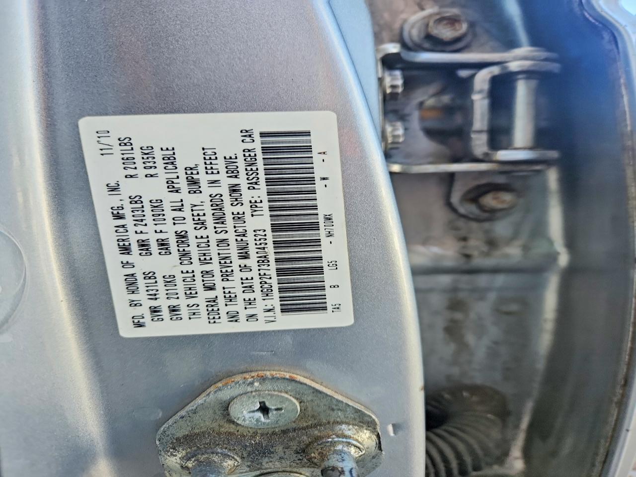 2011 Honda Accord Silver vin: 1HGCP2F73BA045523
