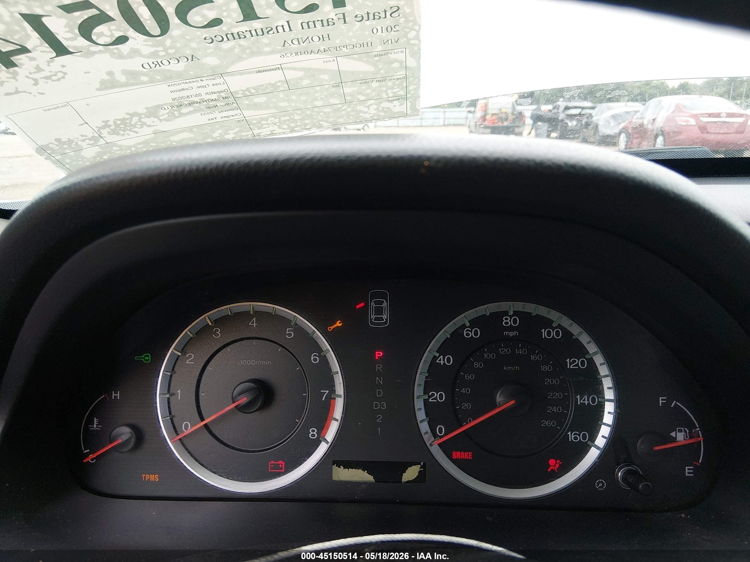 2010 Honda Accord 2.4 Ex Silver vin: 1HGCP2F74AA048526