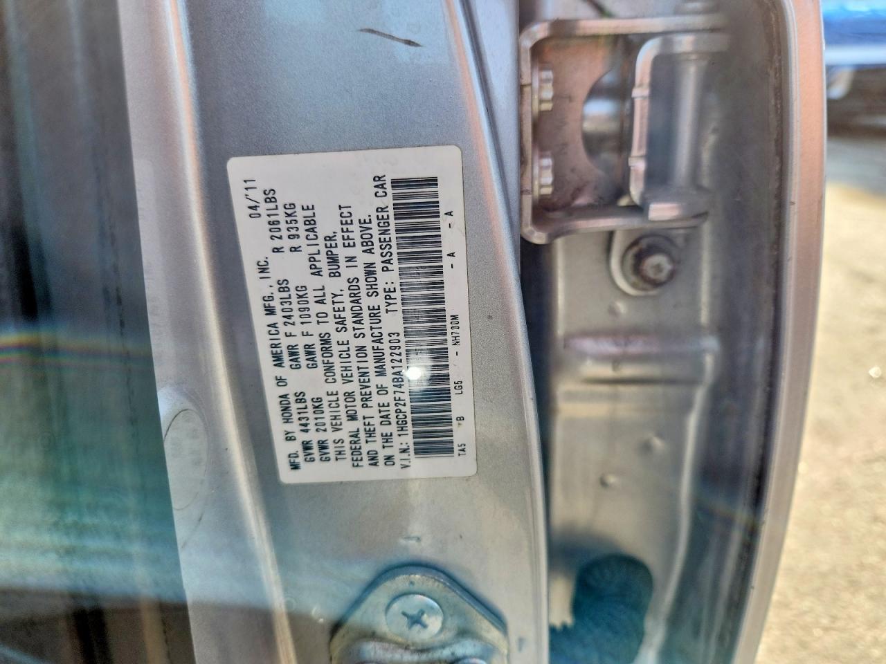 2011 Honda Accord Ex Silver vin: 1HGCP2F74BA122903