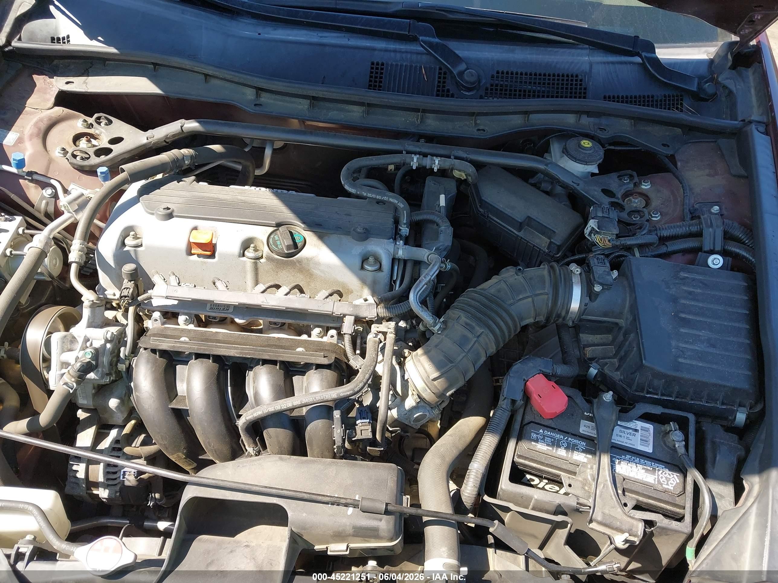 2010 Honda Accord 2.4 Ex Burgundy vin: 1HGCP2F75AA091627