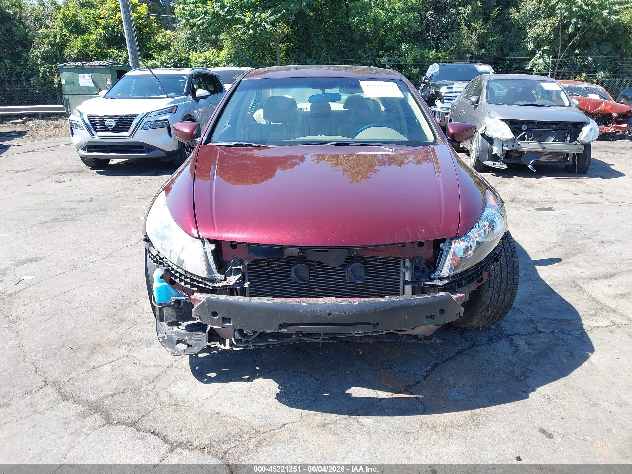 2010 Honda Accord 2.4 Ex Burgundy vin: 1HGCP2F75AA091627