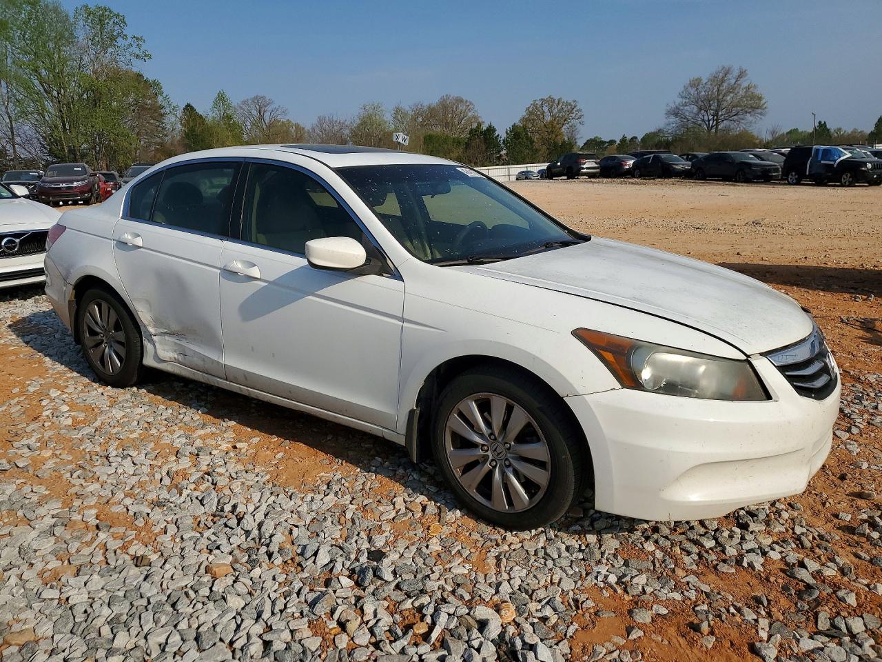 2012 Honda Accord Ex White vin: 1HGCP2F75CA200235