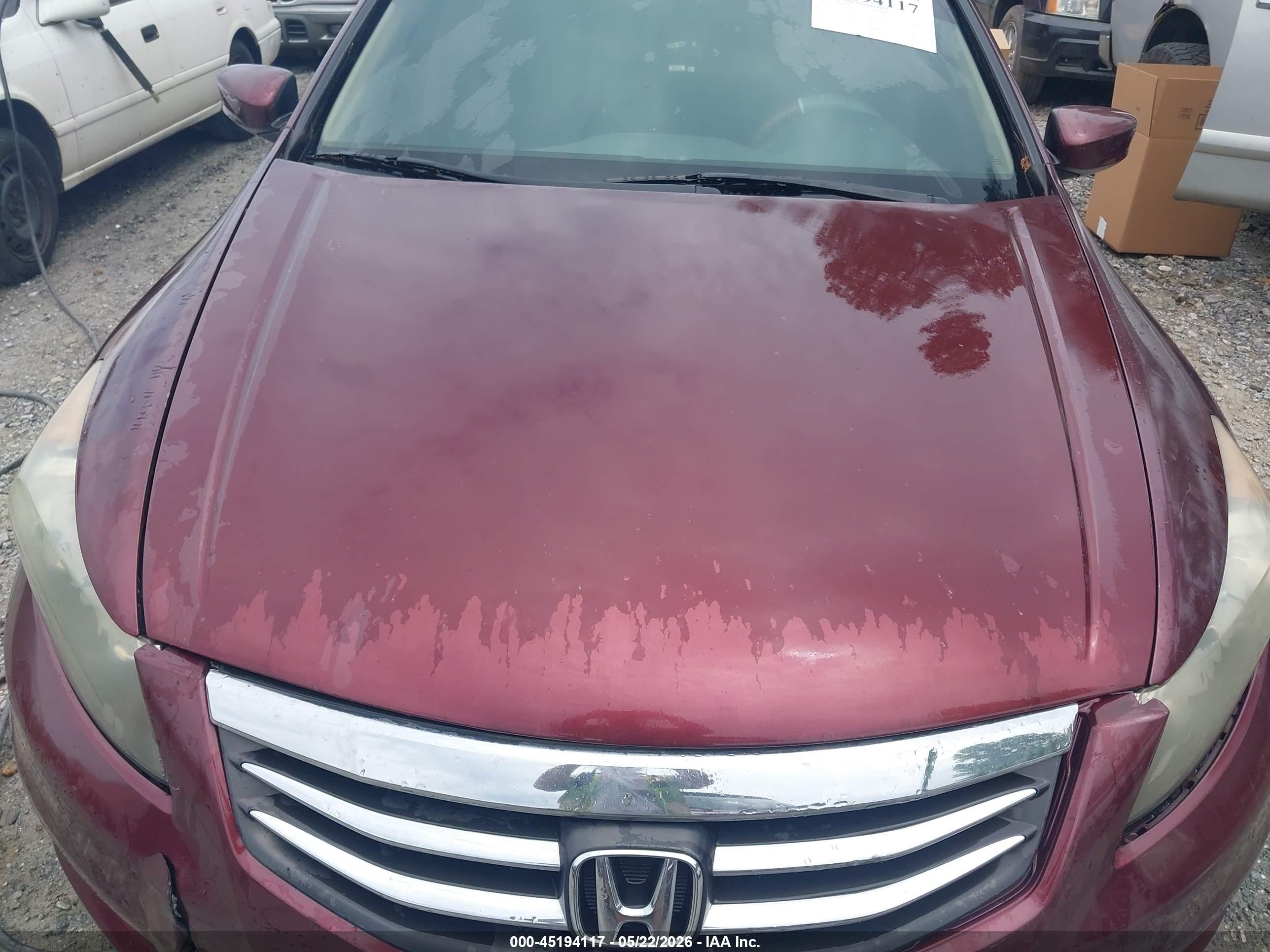 2012 Honda Accord 2.4 Ex Maroon vin: 1HGCP2F75CA213177