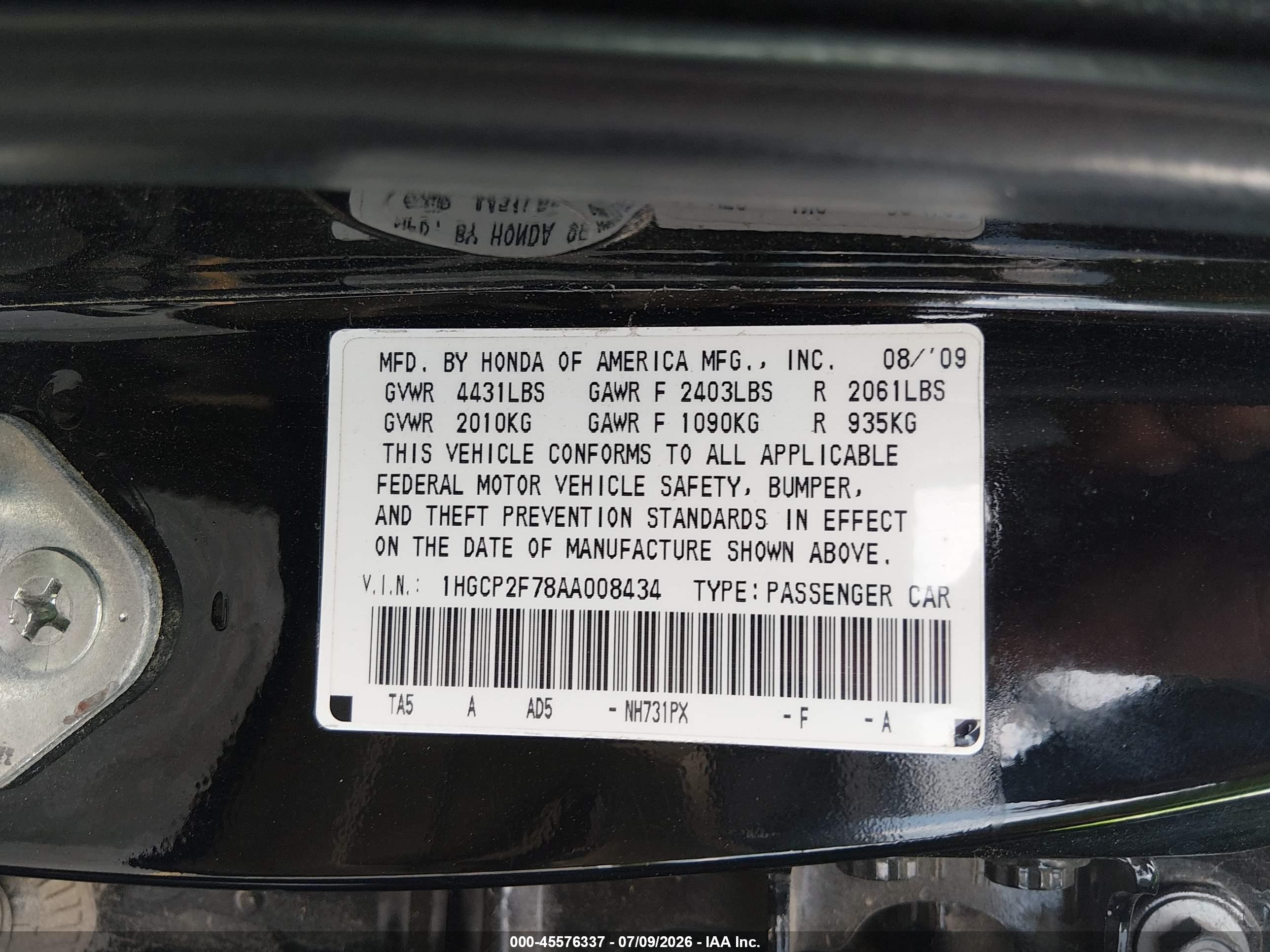 2010 Honda Accord 2.4 Ex Black vin: 1HGCP2F78AA008434