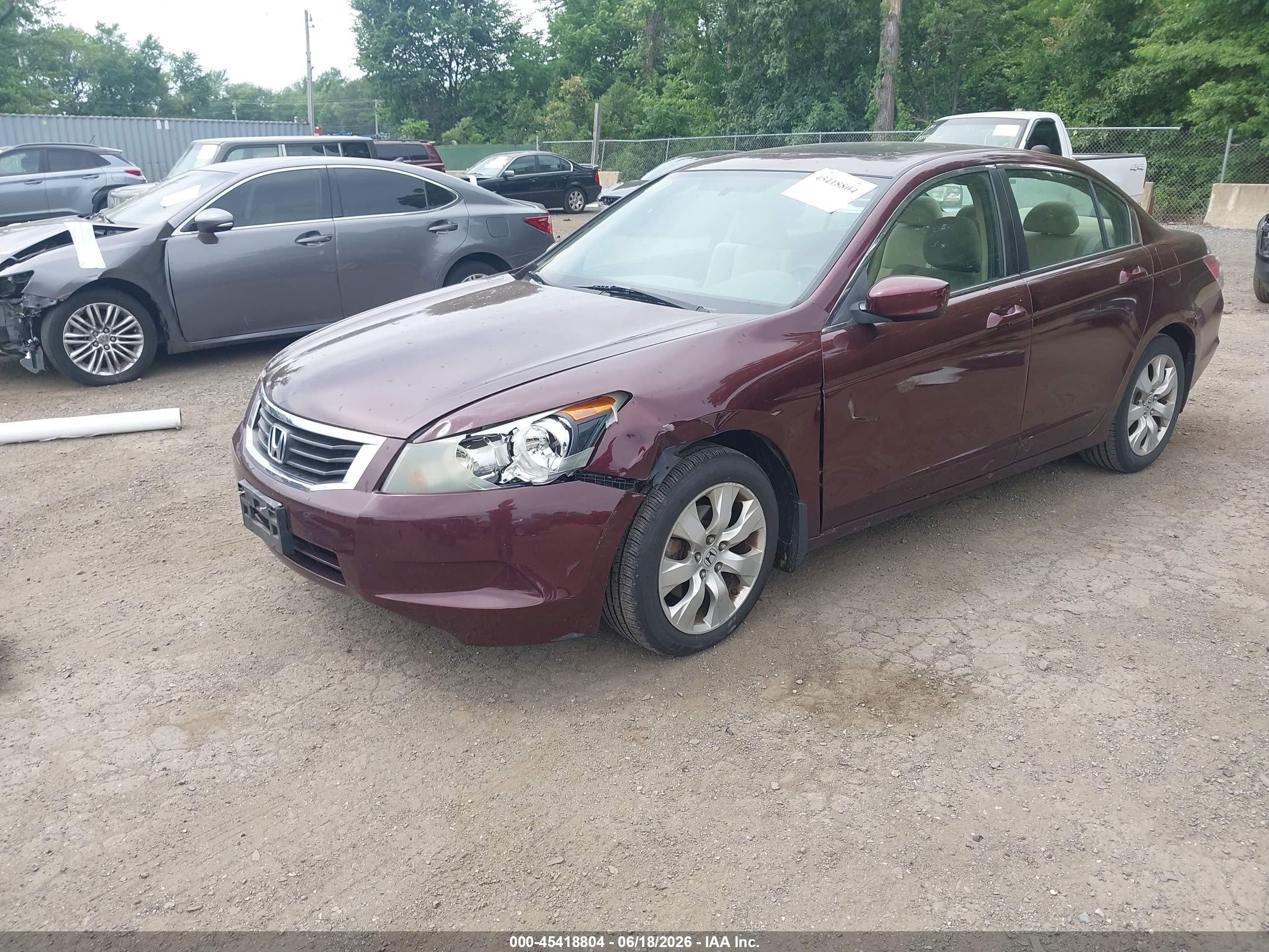 2010 Honda Accord 2.4 Ex Burgundy vin: 1HGCP2F78AA030594