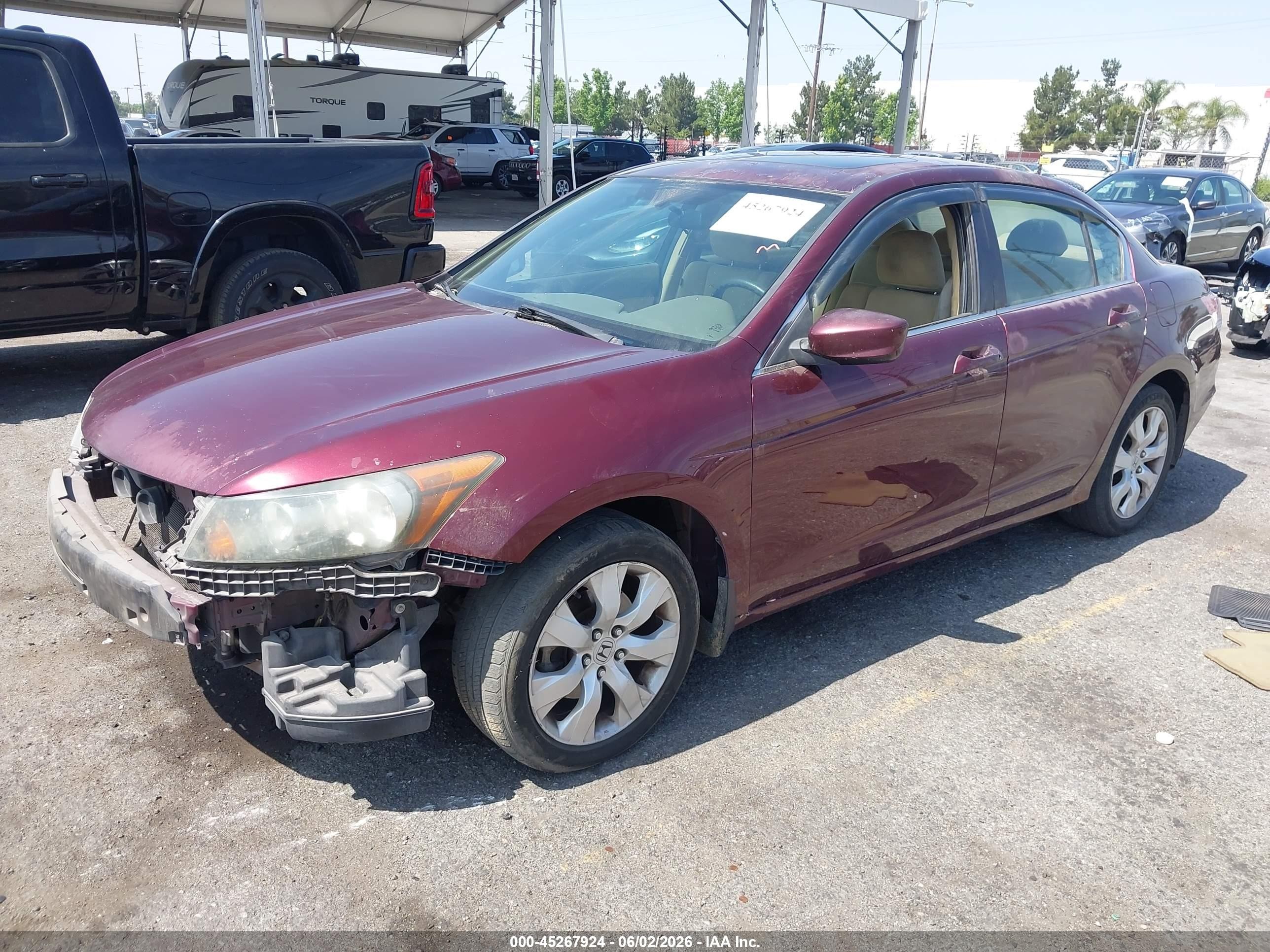 2010 Honda Accord 2.4 Ex Бордовый vin: 1HGCP2F78AA104953