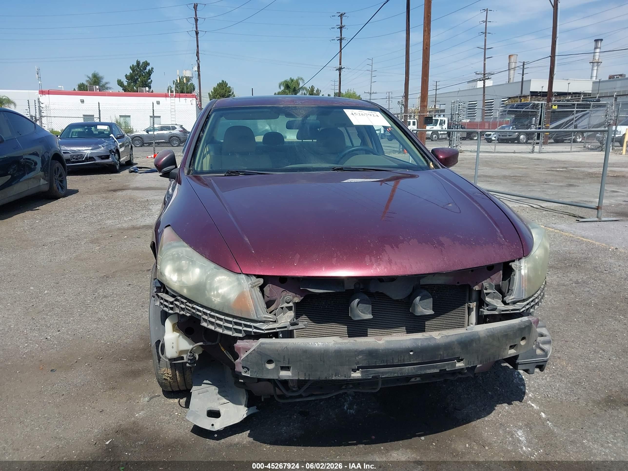2010 Honda Accord 2.4 Ex Бордовый vin: 1HGCP2F78AA104953