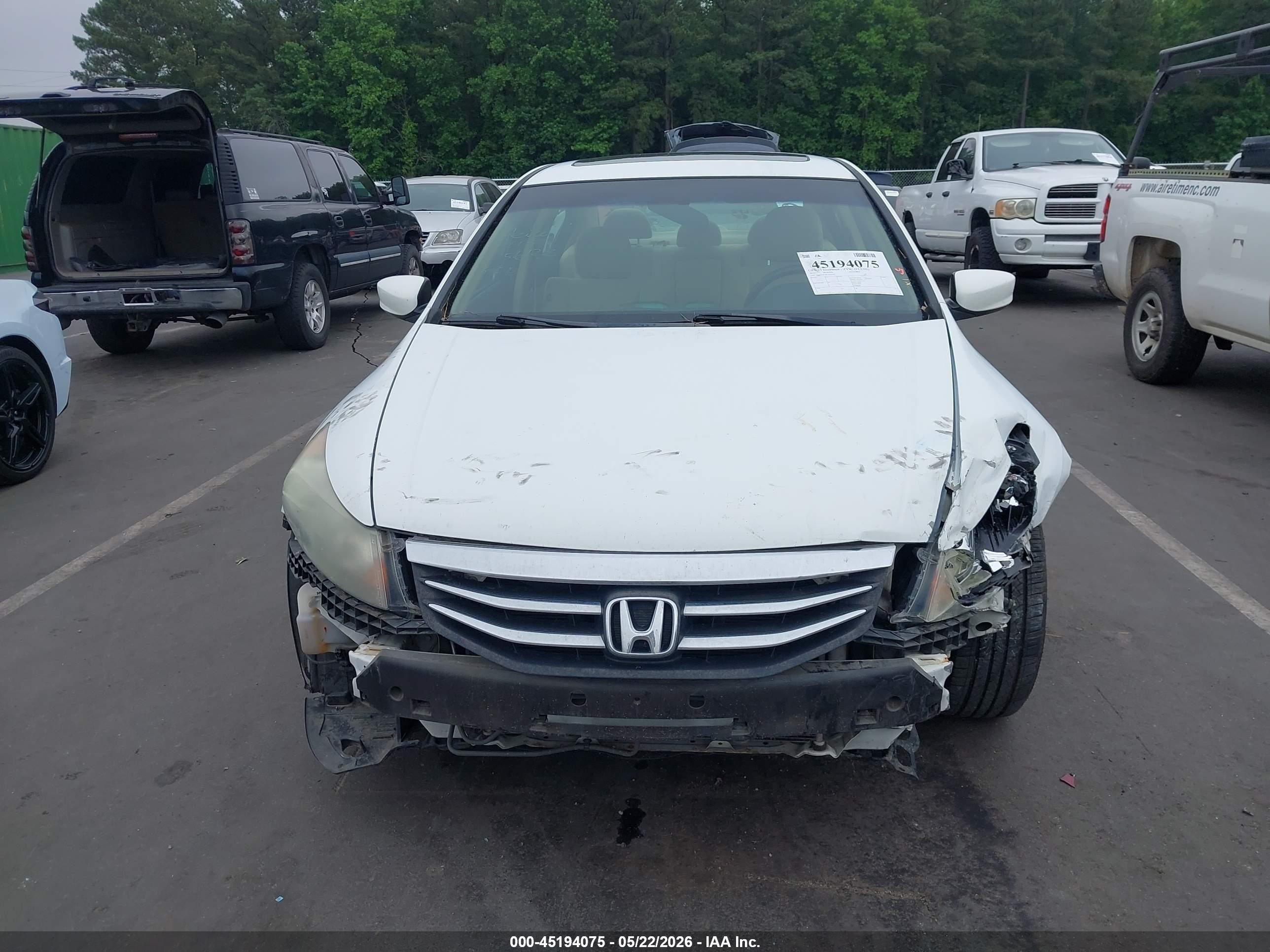 2012 Honda Accord 2.4 Ex White vin: 1HGCP2F78CA202755