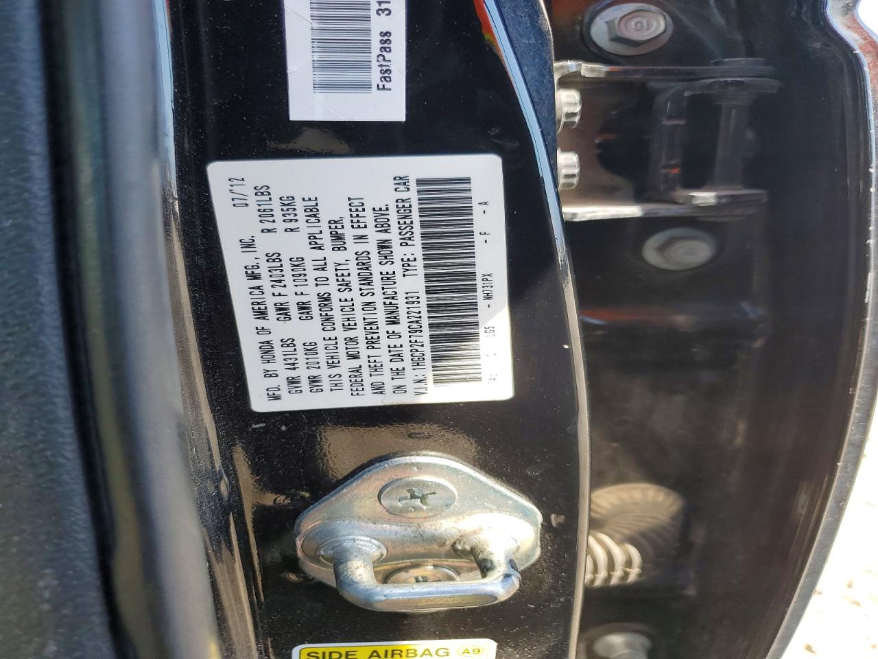 2012 Honda Accord Ex Black vin: 1HGCP2F79CA221931