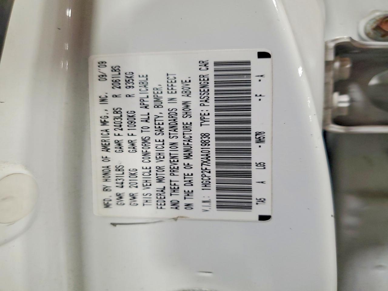 2010 Honda Accord Ex White vin: 1HGCP2F7XAA019838