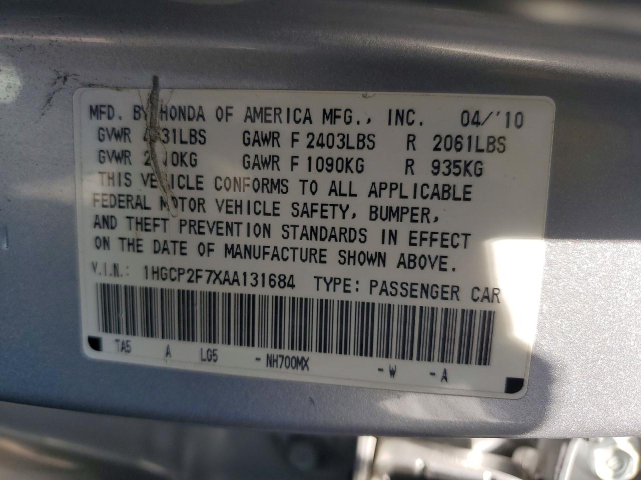 2010 Honda Accord Ex Silver vin: 1HGCP2F7XAA131684