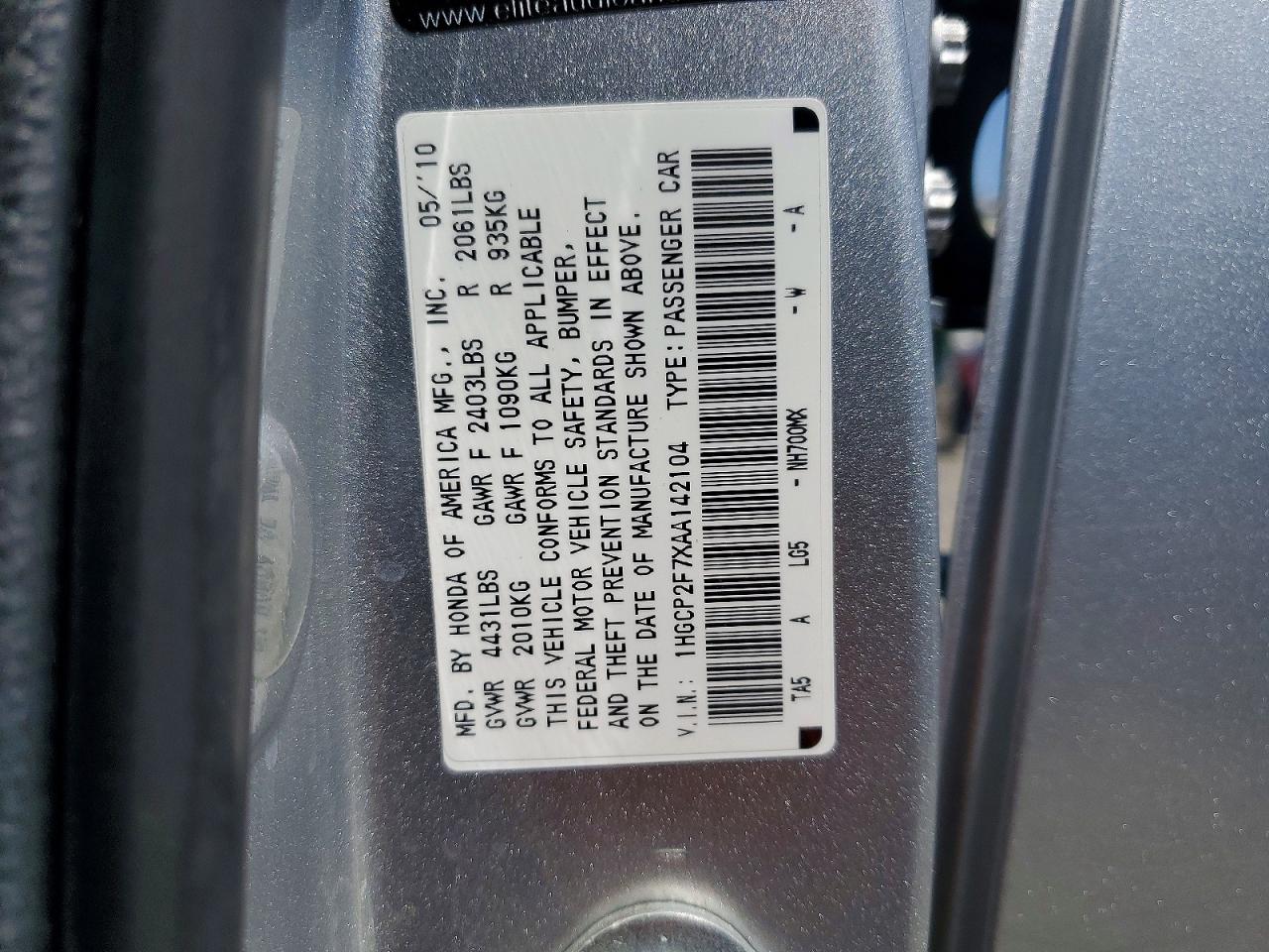 2010 Honda Accord Ex Silver vin: 1HGCP2F7XAA142104
