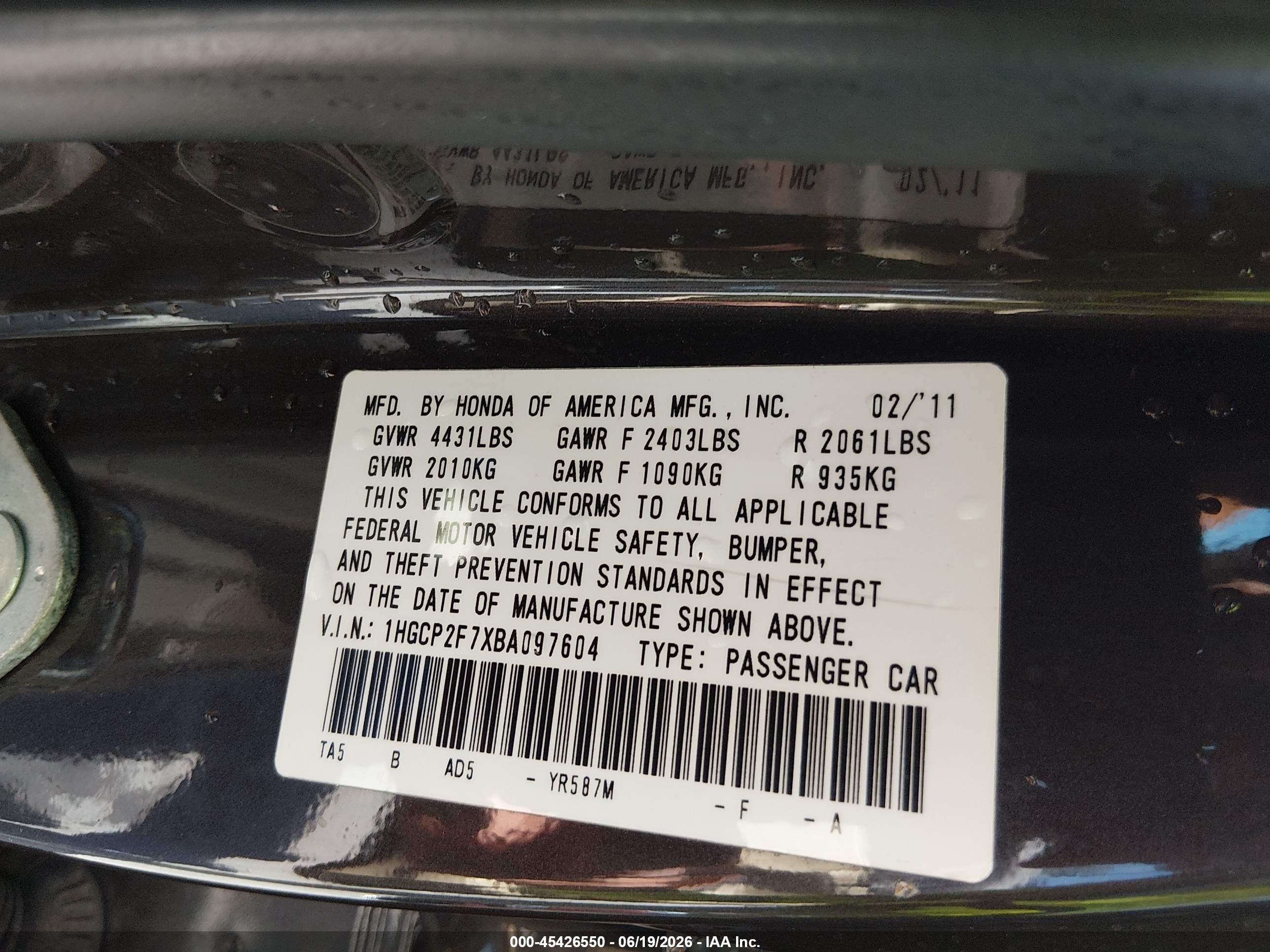 2011 Honda Accord 2.4 Ex Brown vin: 1HGCP2F7XBA097604