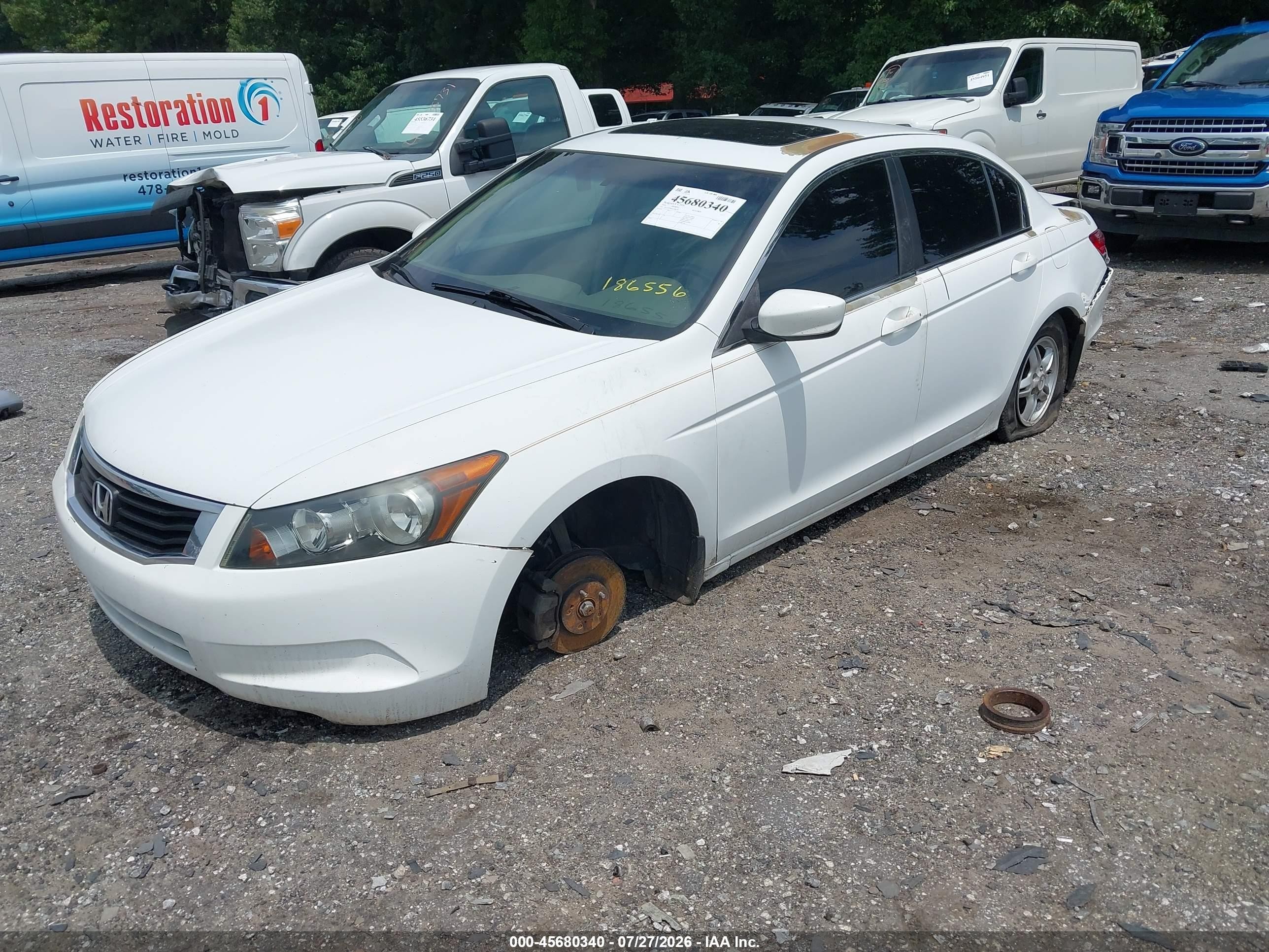 2010 Honda Accord 2.4 Ex-l White vin: 1HGCP2F80AA186556