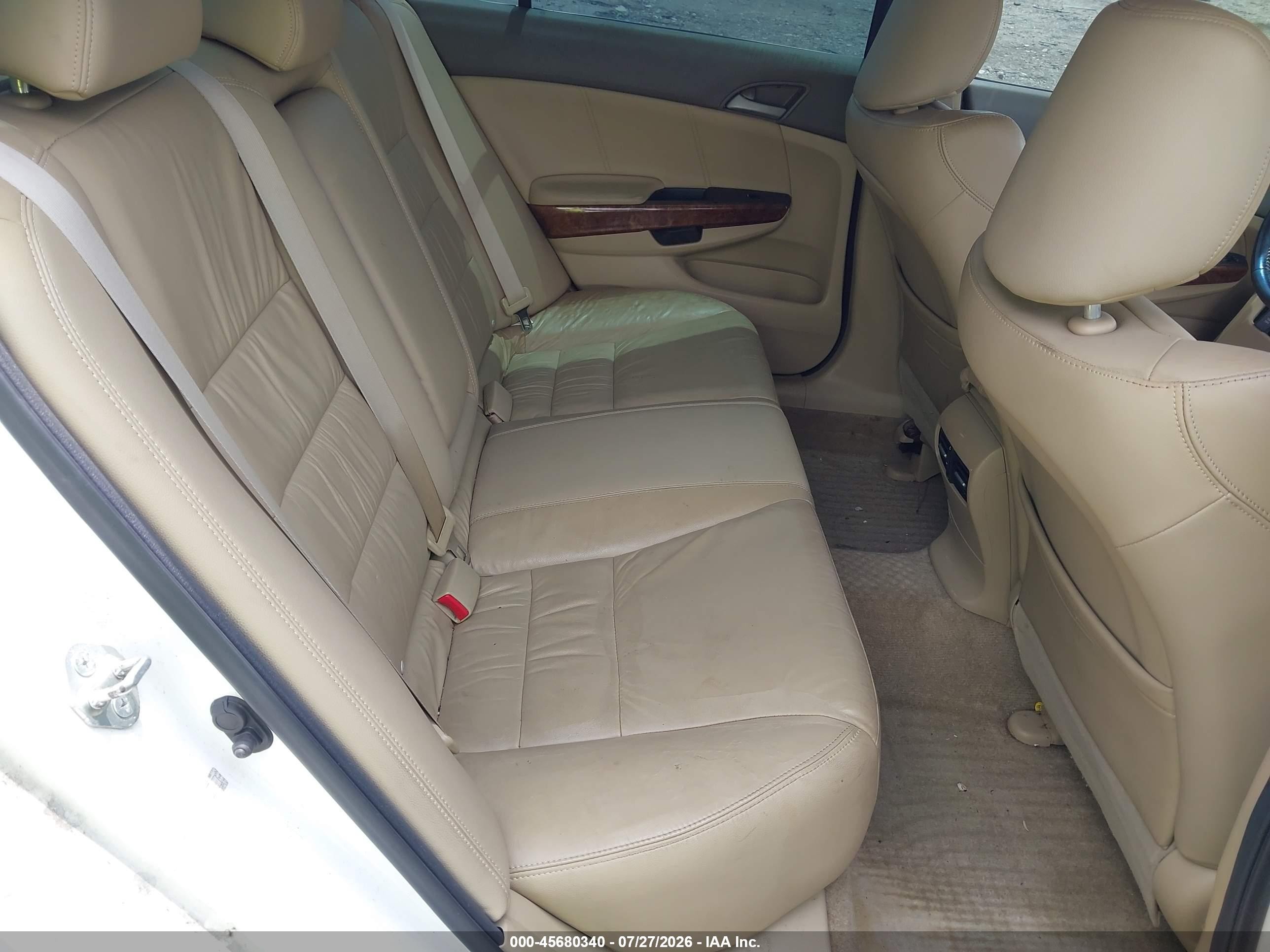 2010 Honda Accord 2.4 Ex-l White vin: 1HGCP2F80AA186556