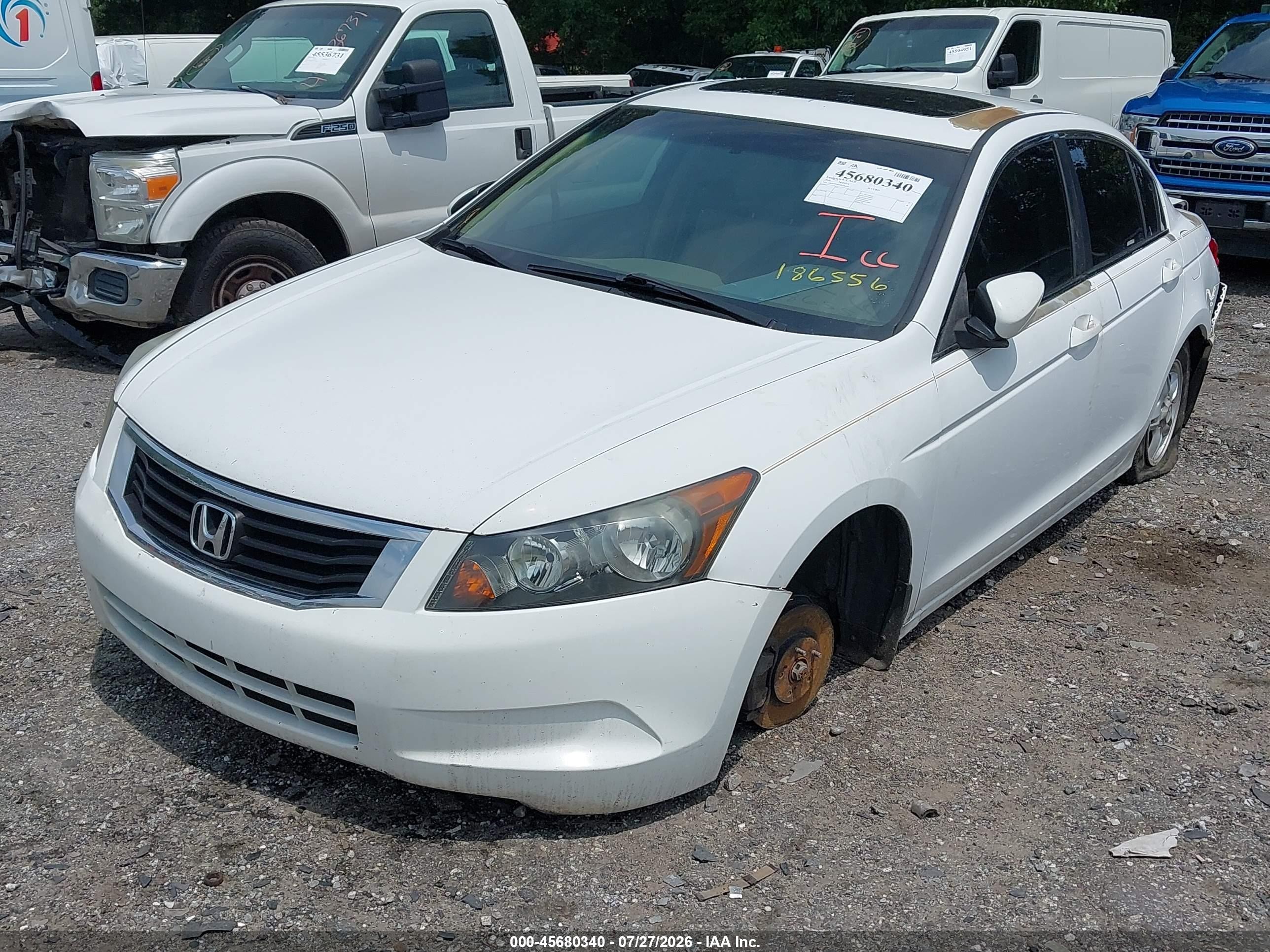 2010 Honda Accord 2.4 Ex-l White vin: 1HGCP2F80AA186556